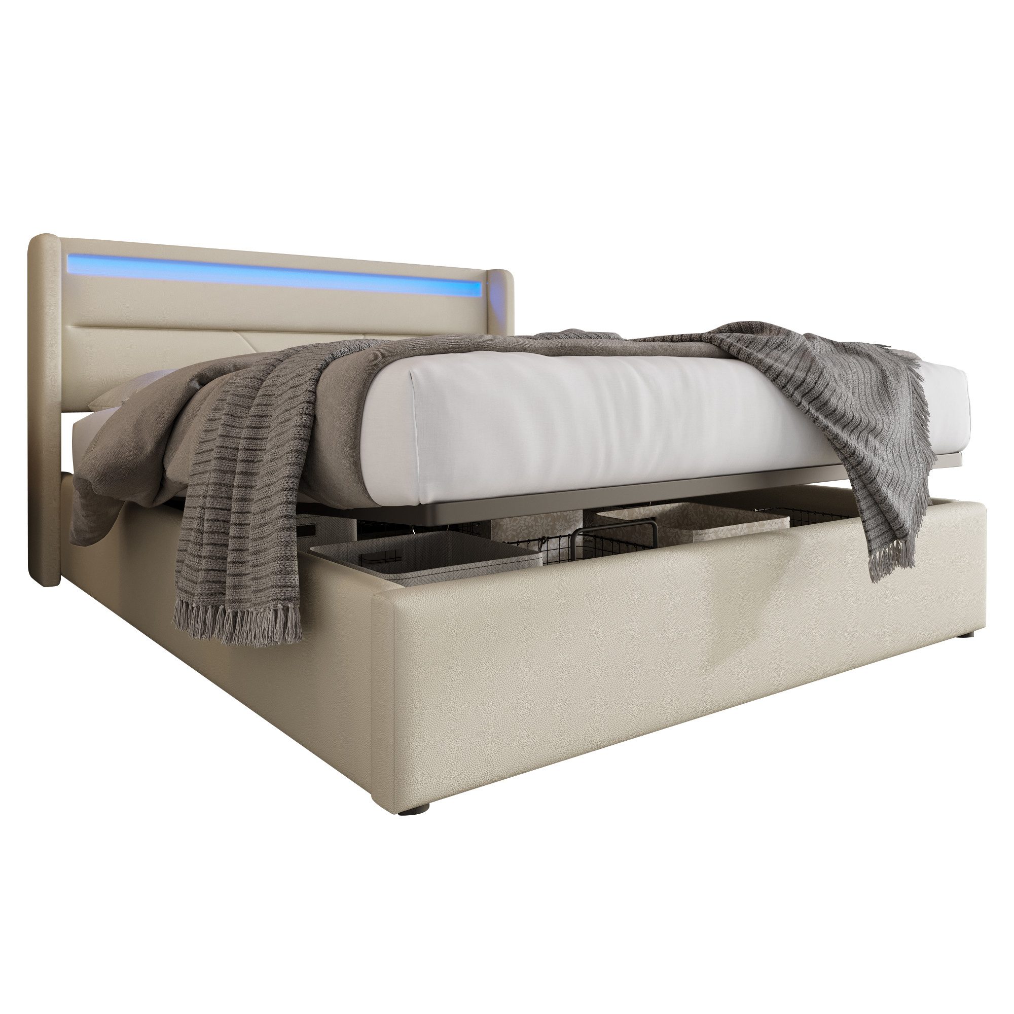 BlingBin Boxspringbett Stauraumbett Polsterbett (1-St), Doppelbett günstig online kaufen