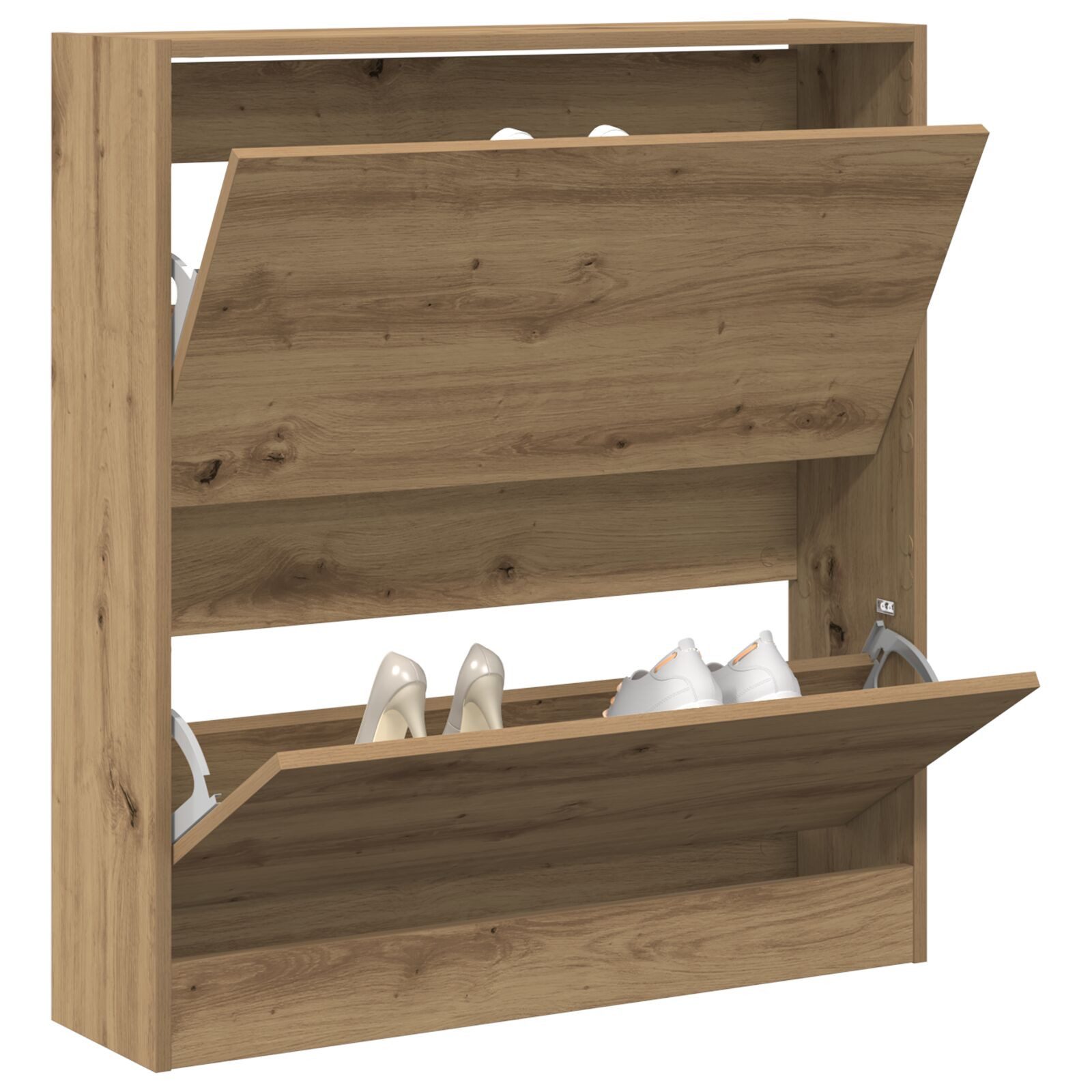 vidaXL Schuhschrank 80 x 21 x 87,5 cm Schuhschrank mit Klappschublade aus Holz 80x21x87,5