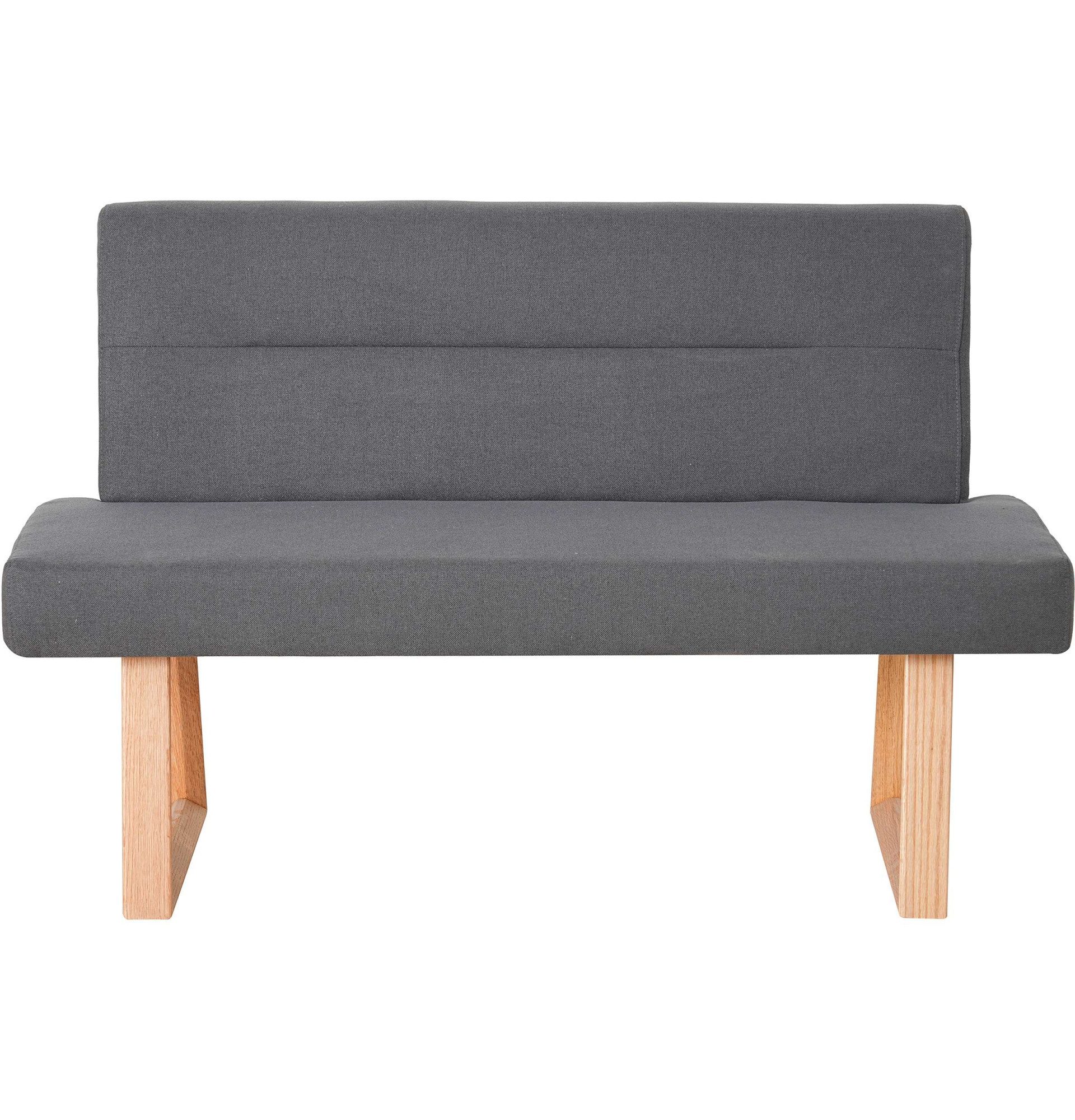 OTTO home Essbank, Beine aus massiver Eiche, pflegeleichtem Webstoff Bezug, Breite 140 cm