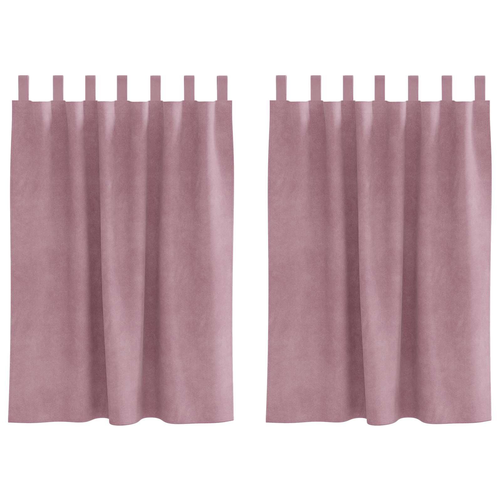 vidaXL Vorhang Verdunkelungsvorhänge 2 pcs Dunkelrosa 140 x 140 cm Samt (2 St), Samt