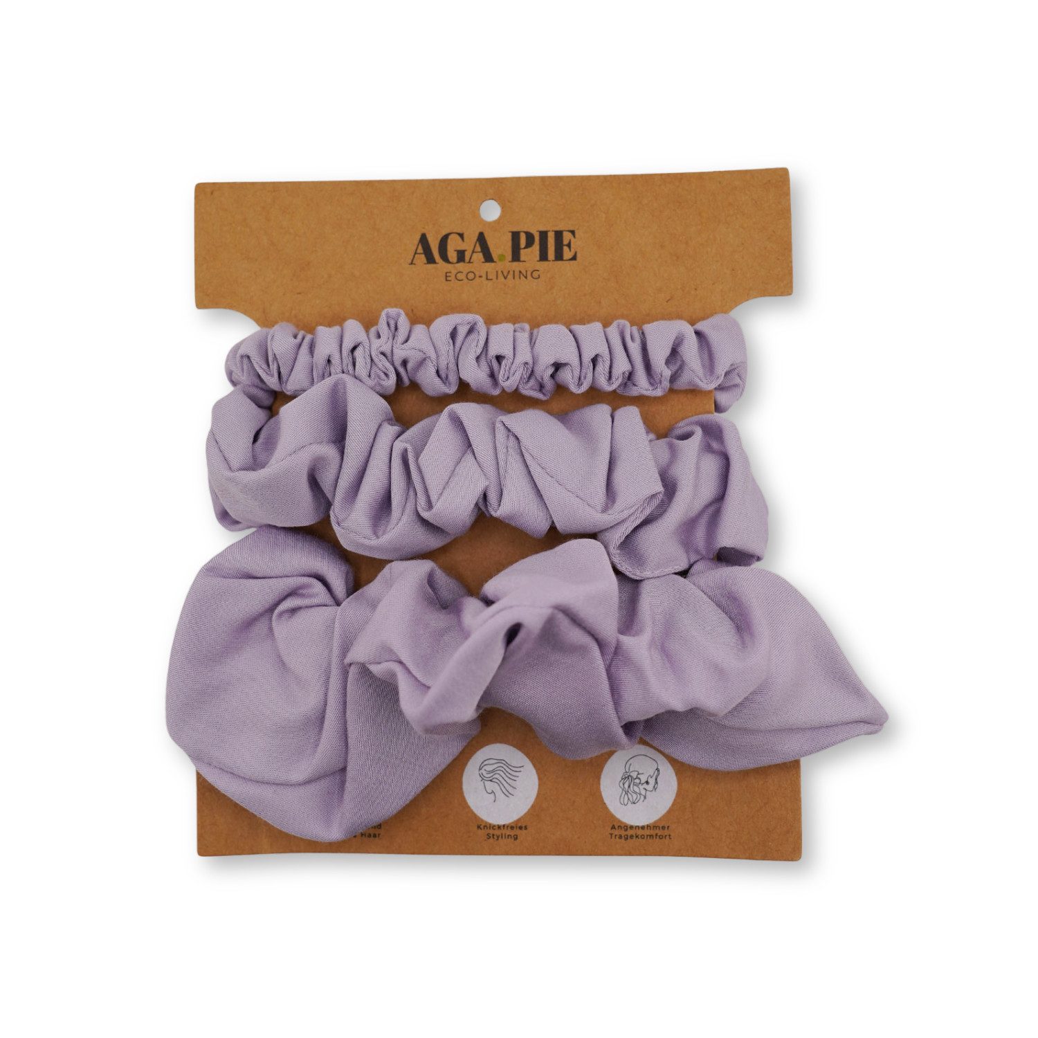 AGA.PIE Haargummi Scrunchie-Set, aus 100% Lyocell aus Bambus-Cellulose, besonders sanft zum Haar