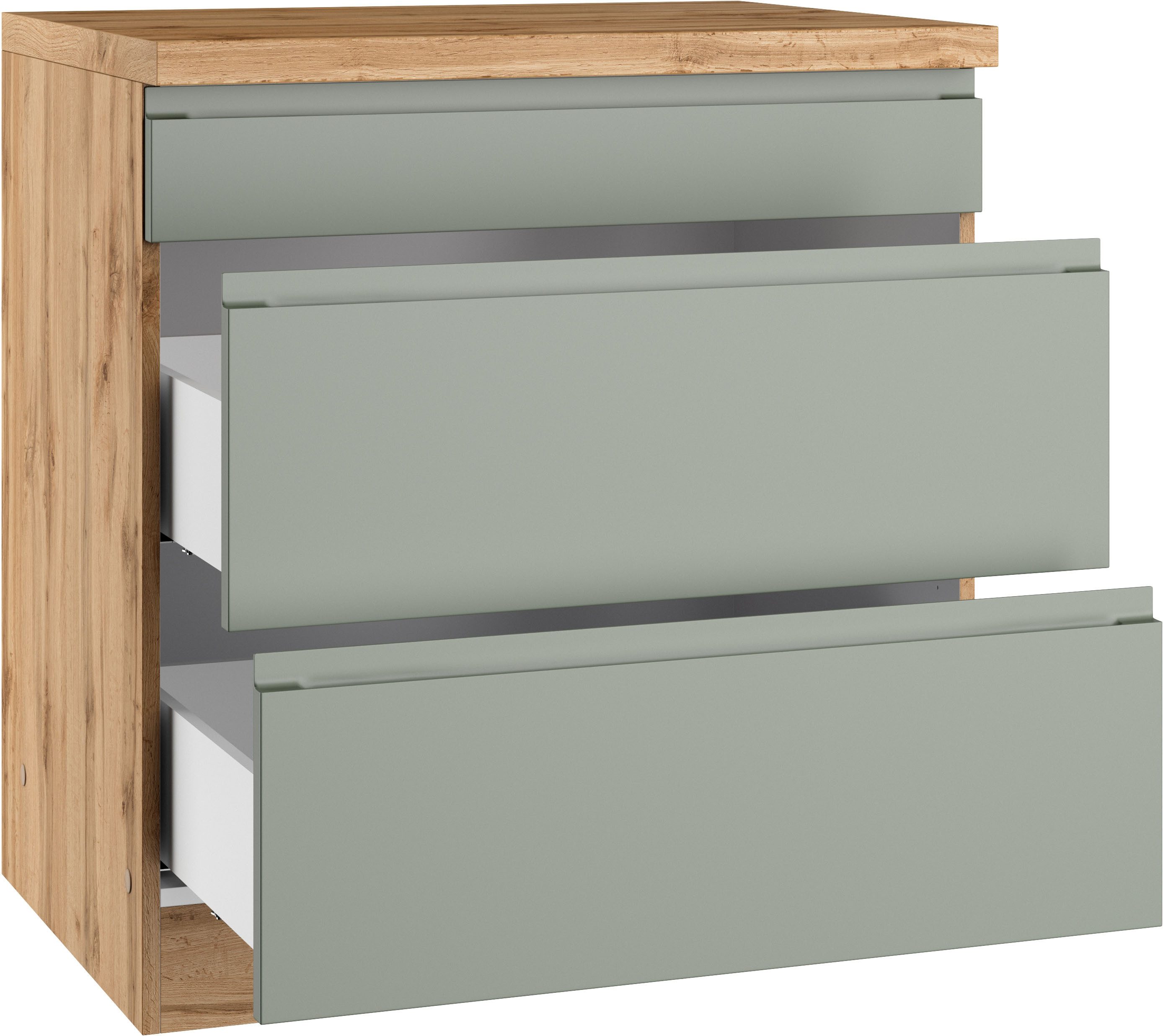 KOCHSTATION Kochfeldumbauschrank KS-Virginia,neu in verbesserter Ausführung (Stauraum, Softclose) Breite 80 cm, Höhe 86 cm, Softclose-Auszüge – Bild 5 von 5