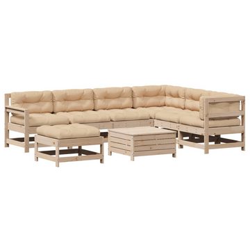 vidaXL Gartenlounge-Set 8-tlg. Garten-Lounge-Set mit Kissen Massivholz Kiefer, (1-tlg)