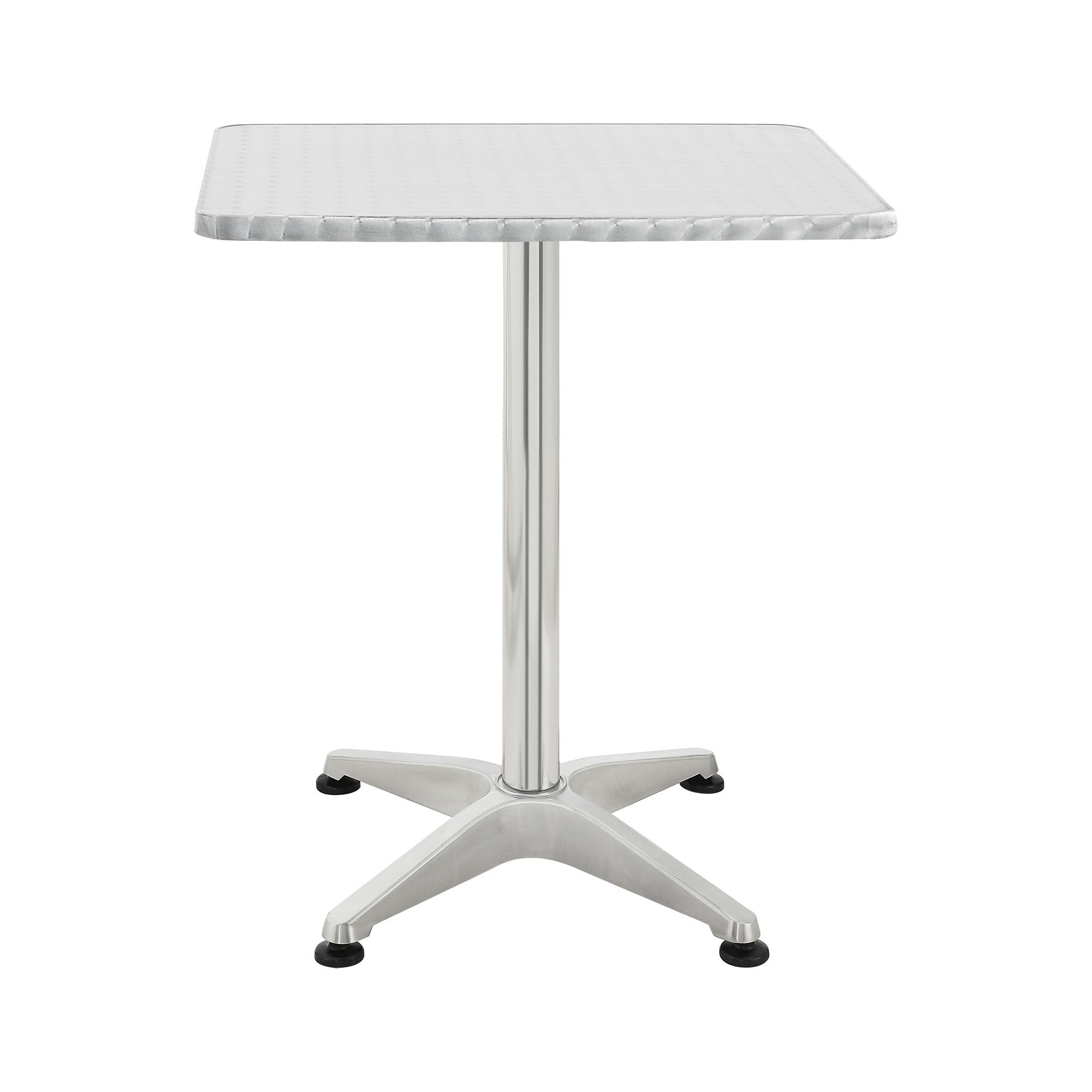 en.casa Bartisch, Järpen Stehtisch 60 x 60 cm höhenverstellbar 75 / 115 cm Silber