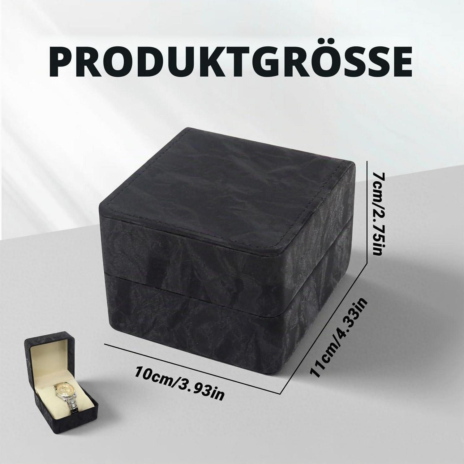 LuxusKollektion Uhrenbox Uhrenbox Einzeln in Lederoptik Schwarz (1 St)