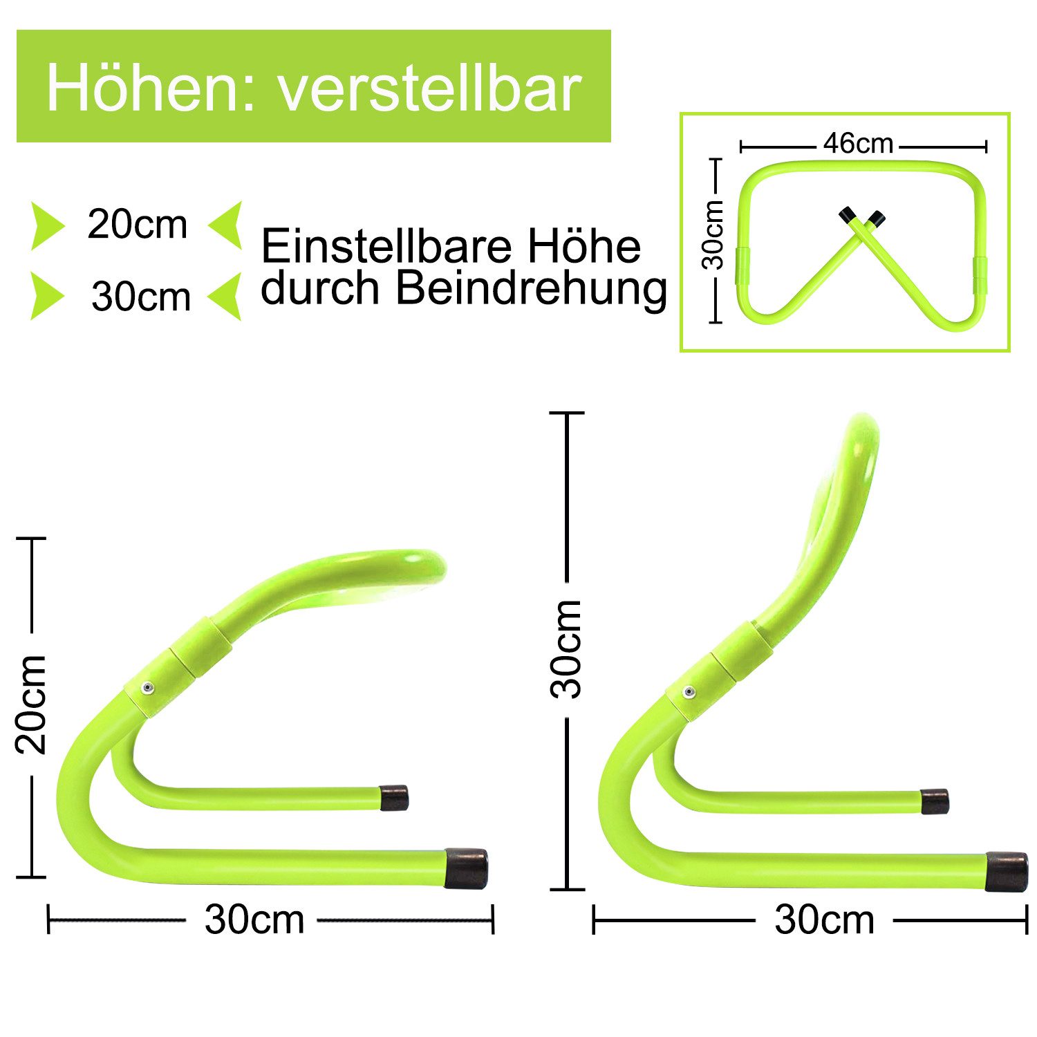 FIVMEN Agility-Hürde Agilität Stangen Sprunghafte Slalomstangen Fussball Trainingsset, für Fußball Training Koordinationstraining, Erwachsene Kinder Hunde