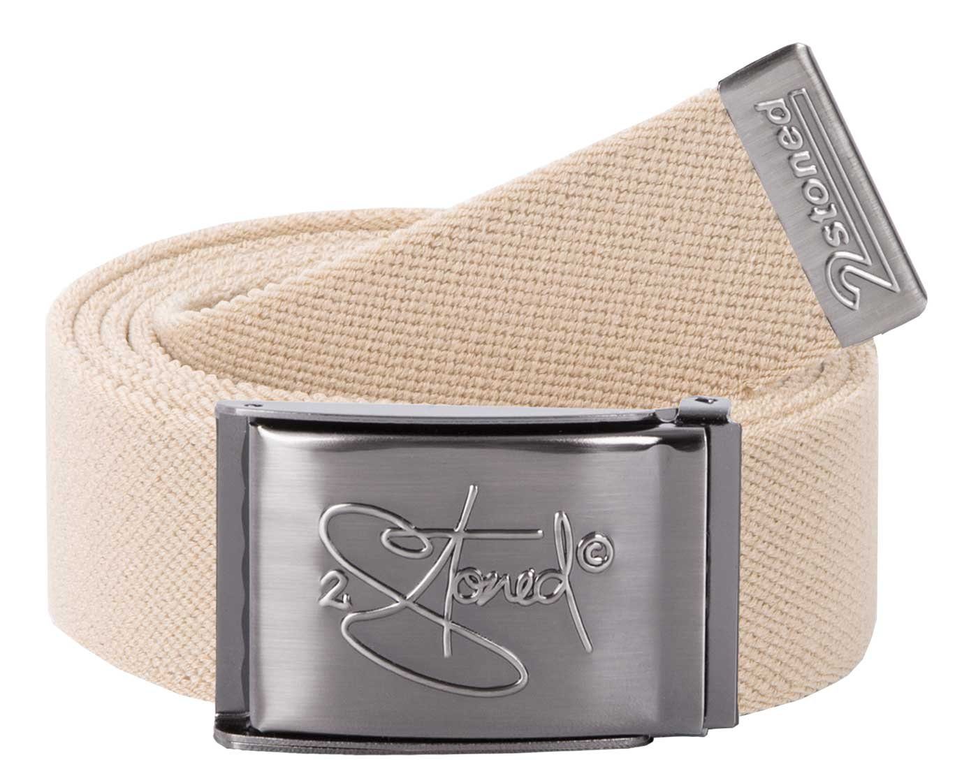 2Stoned Stretchgürtel Koppelgürtel Unisex, matte Schnalle geprägt, 4 cm breit, 130 cm lang um 20 cm dehnbar