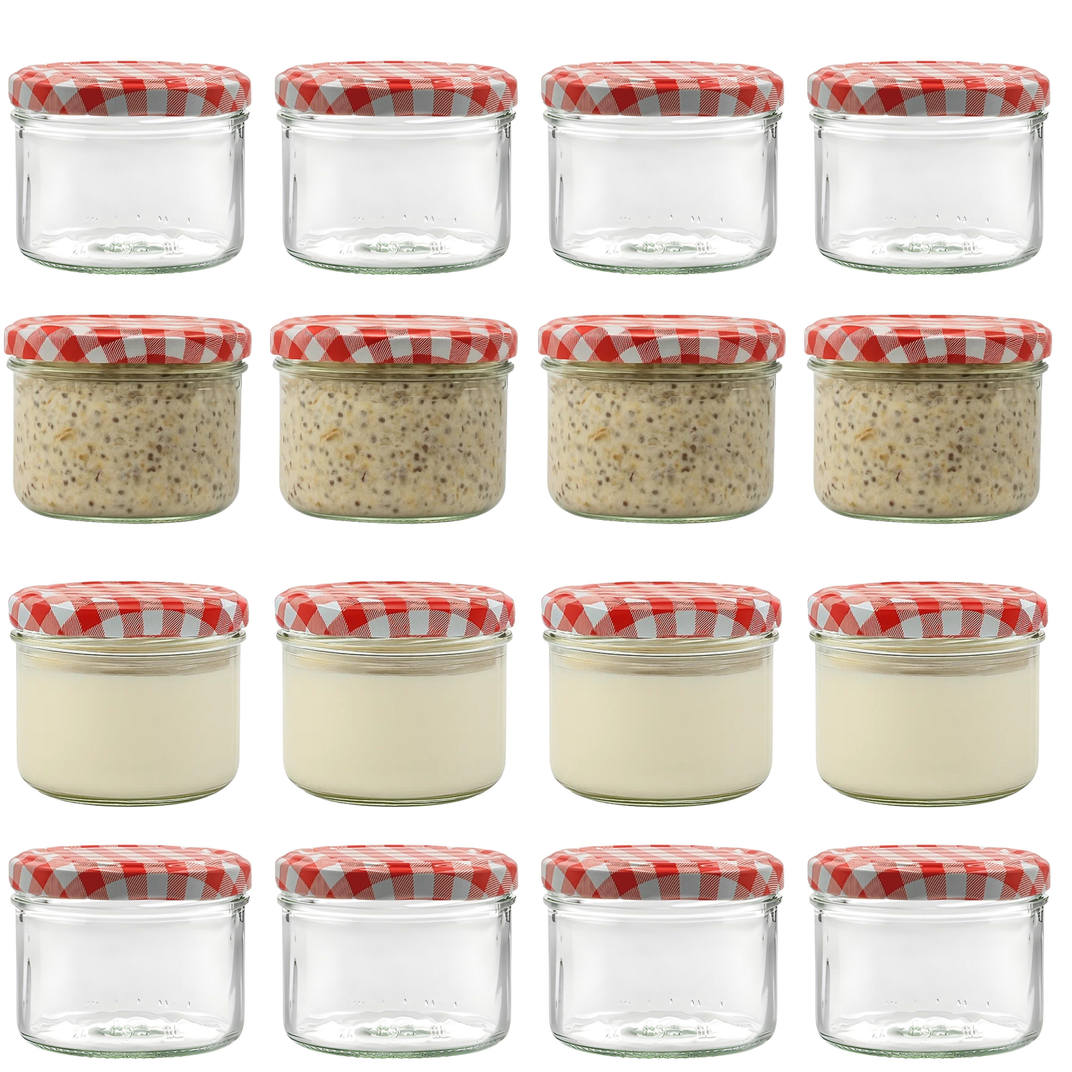 mikken Marmeladenglas Einmachglas 210ml mit Schraubdeckel Einkochglas Schraubglas, (Set, 12-tlg), für Kuchen im Glas, für Dessert, zum Aufbewahren, Pasteurisierbar