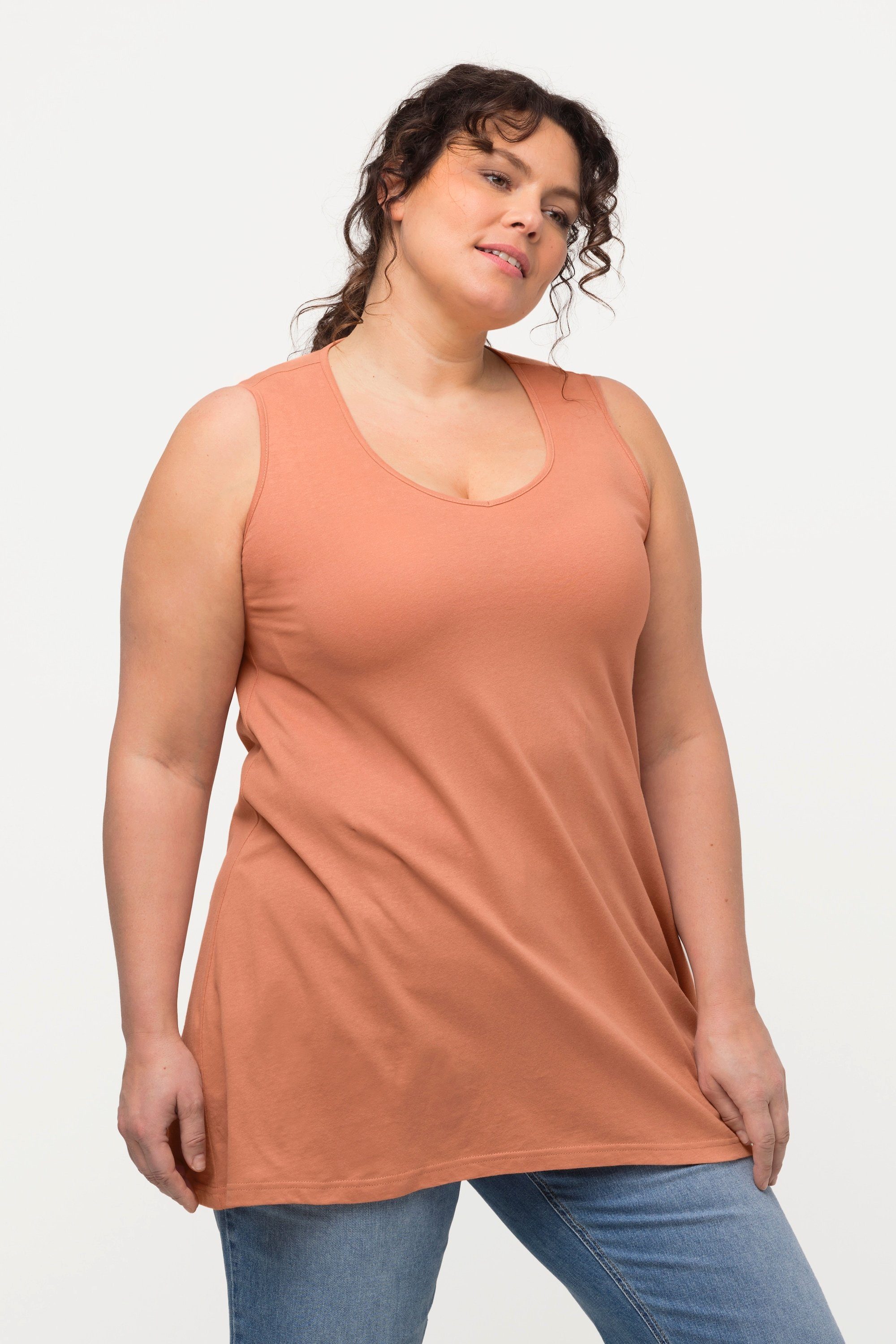 Ulla Popken Longshirt Longtop Naturfärbung A-Linie günstig online kaufen