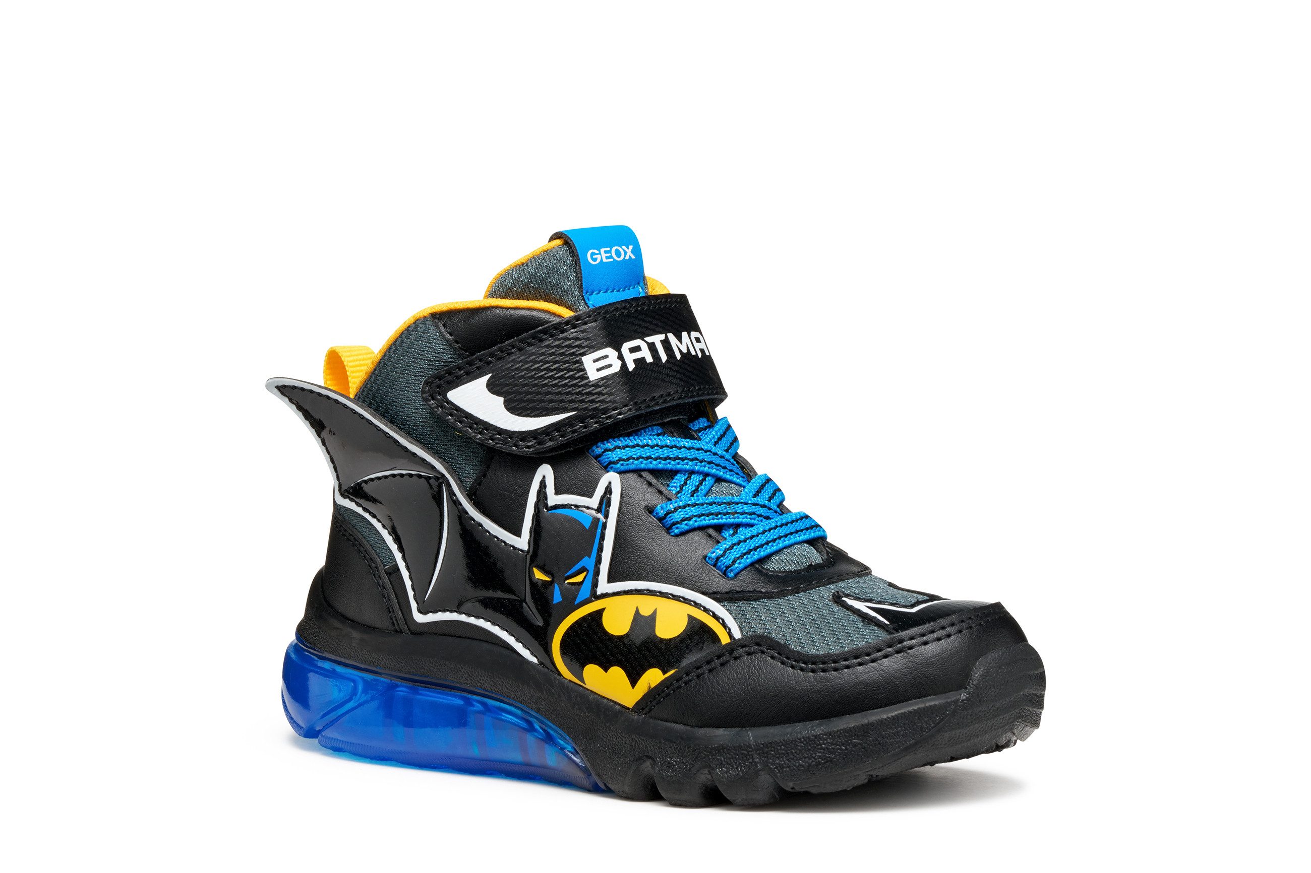Geox J CIBERDRON BOY Batman Blinkschuh Кроссовки Schnürboots, Blinkschuh mit cooler Blinkfunktion