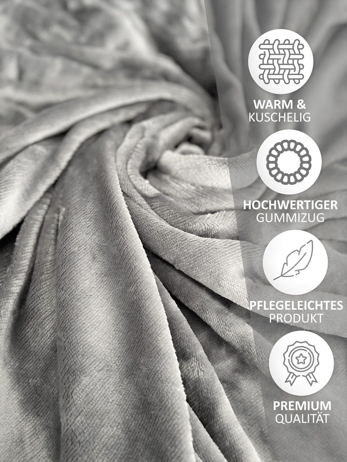 One Home Spannbettlaken Winter Cashmere Touch, Fleece, Gummizug: rundum, (1 Stück), flauschig warmes Teddy Plüsch – Bild 3 von 5