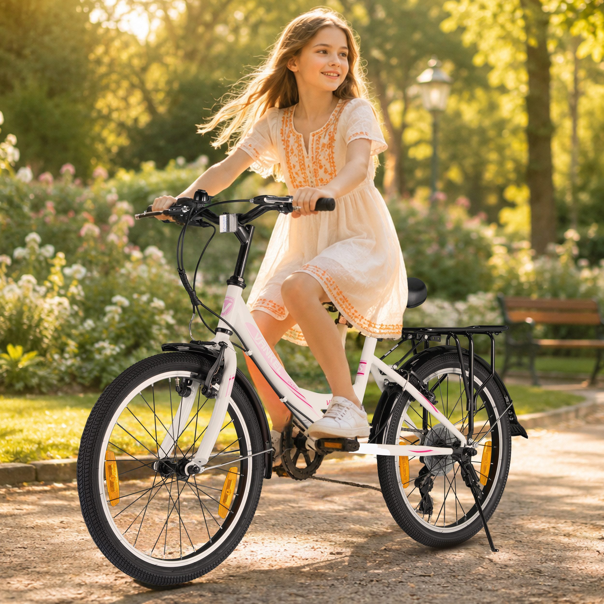 ROMICO Kinderfahrrad Kinderfahrrad 20 Zoll MTB, 6-Gang, V-Brakes & Schutzbleche, 1 Gang, Kettenschaltung, Stabiles Rad für Mädchen und Jungen ab ca. 6 Jahren