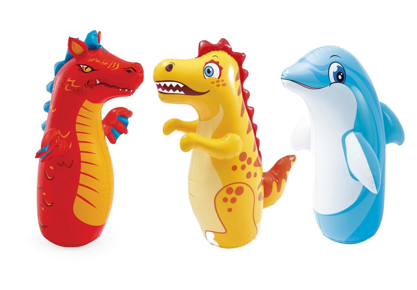 Intex Aufblasbare Schwimmfigur Aufblasfigur Bop Bags Delfin, Dino, Drache Figur zufällige Auswahl