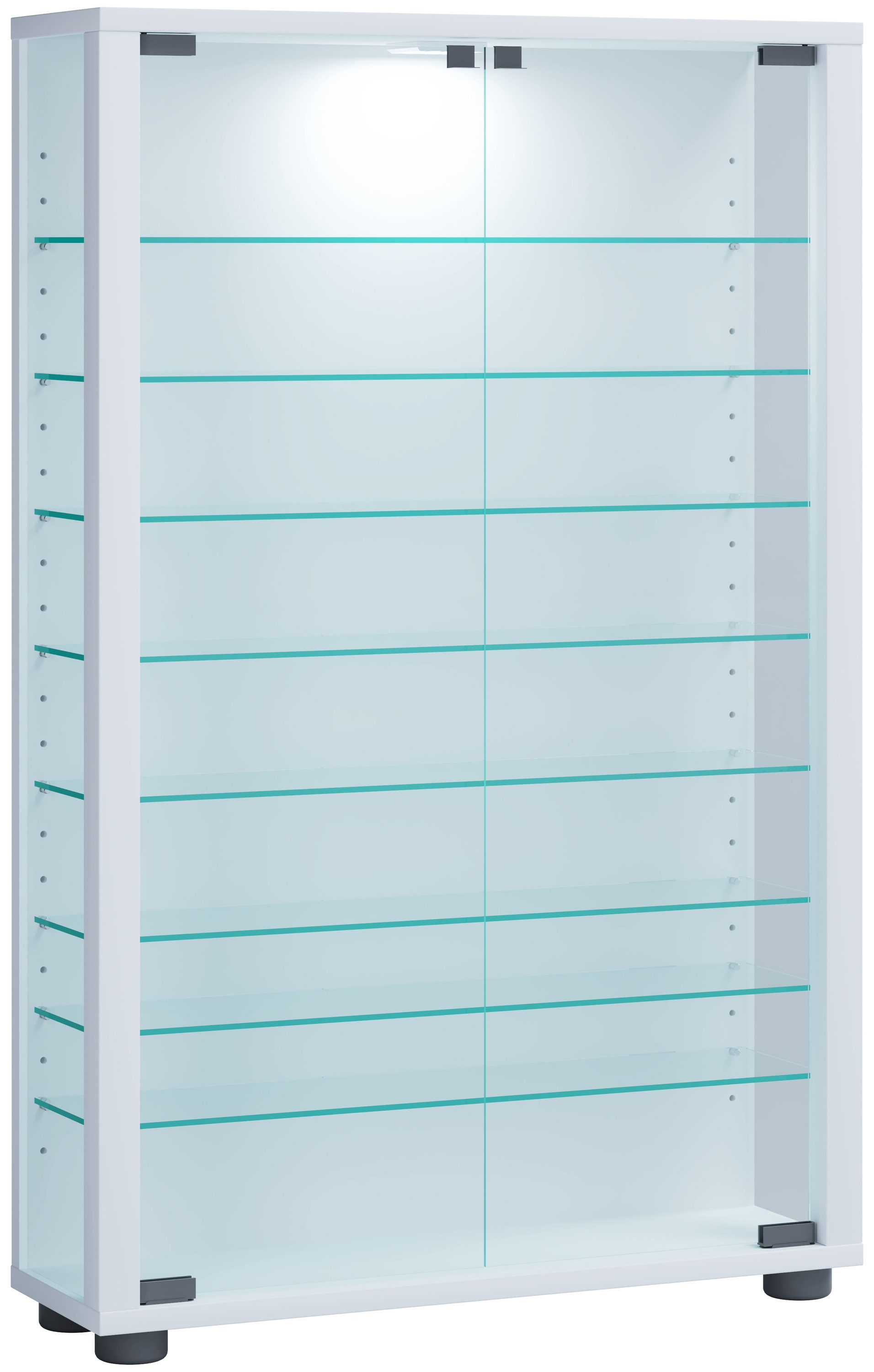 VCM Standvitrine Holz Glas Stand Vitrine Sammelvitrine Lumo Mini