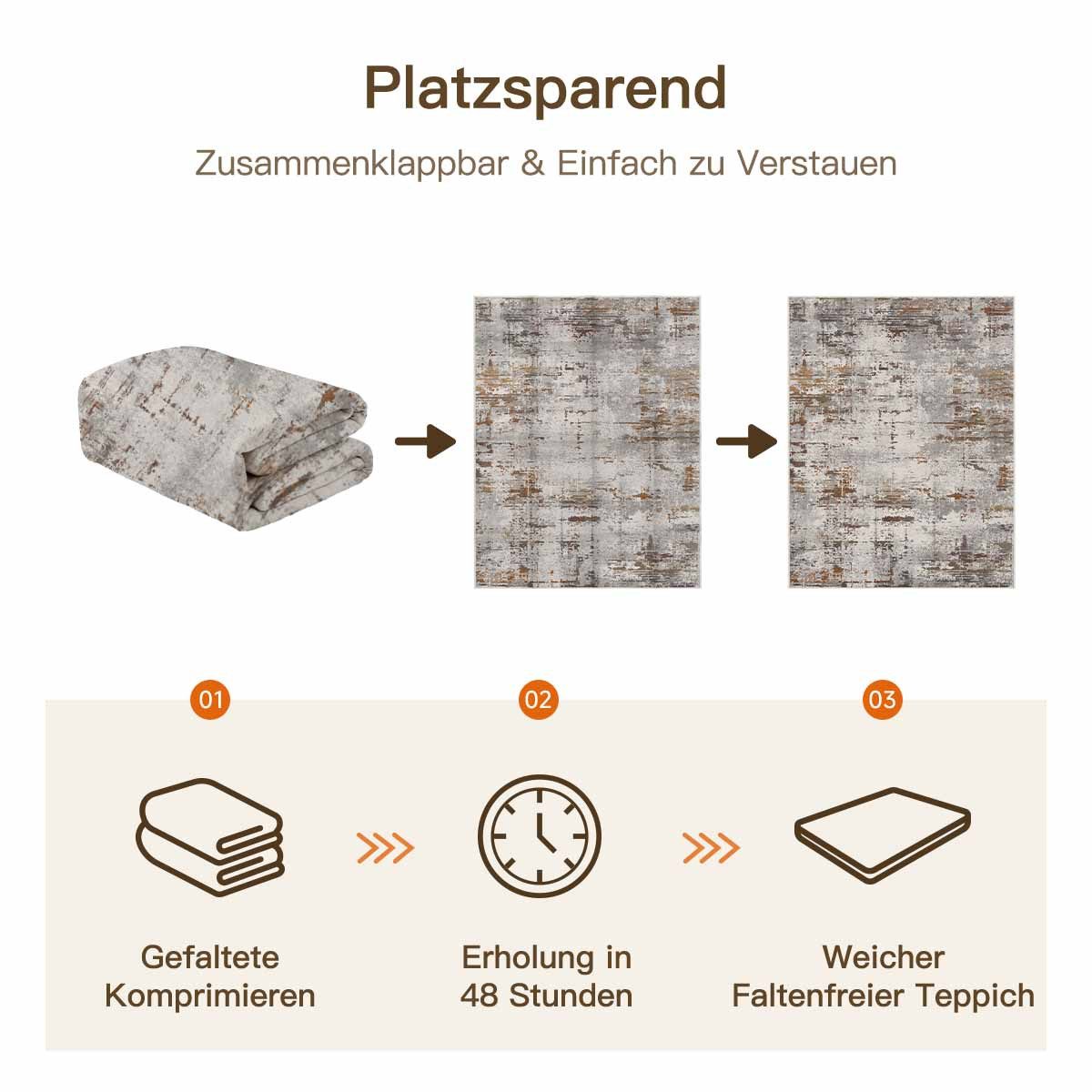 PURECOZY Teppich im Abstrakten Stil, rutschfest für Eingangsbereich & Wohnraum, Rechteckig, Höhe: 6.1 mm