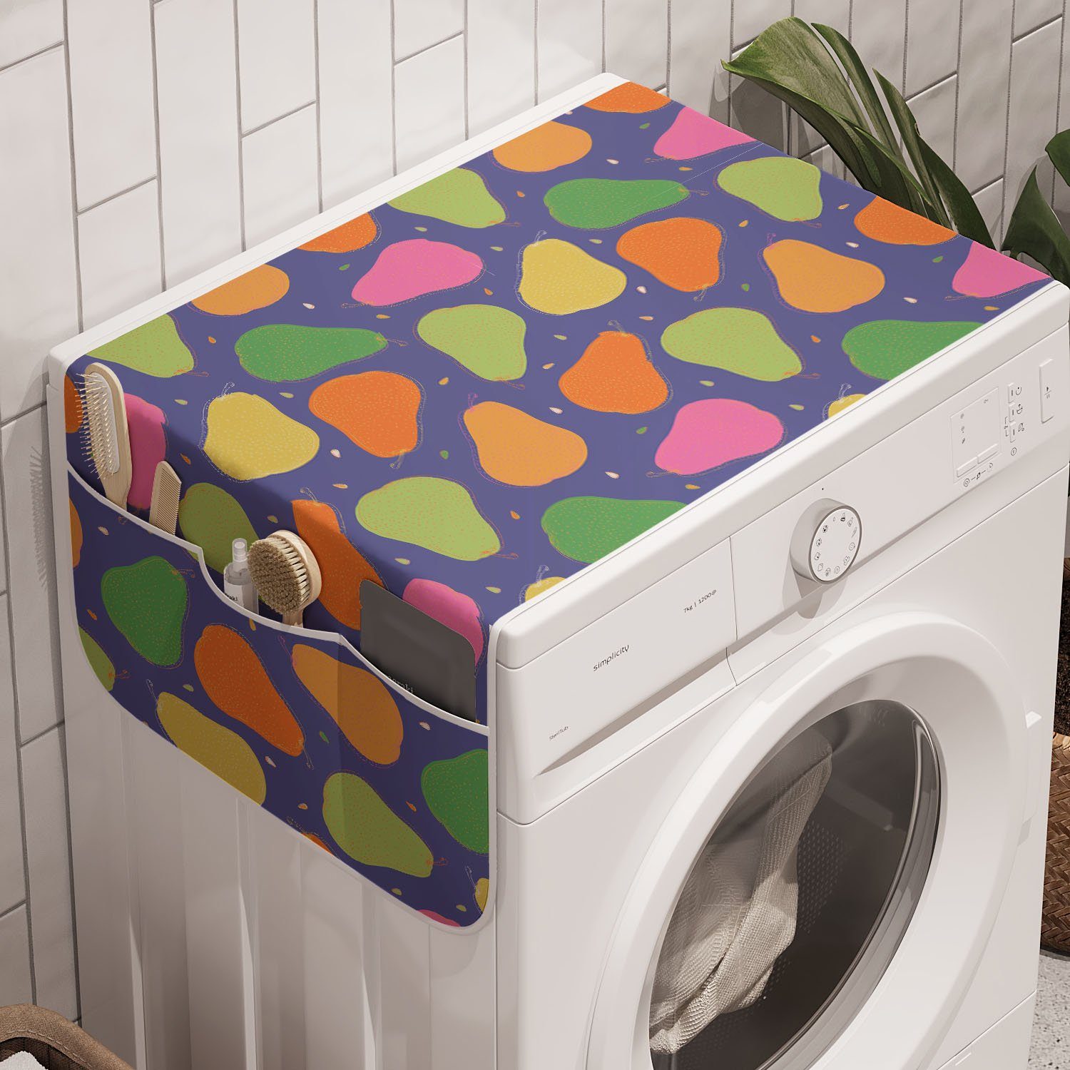 Birne Pop und Fruit Fresh Art Abakuhaus Köstliche Waschmaschine Anti-Rutsch-Stoffabdeckung Badorganizer für Trockner,