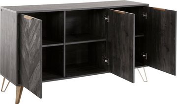 Leonique Sideboard Nanterie, aus einer edlen Holzoptik, exklusives Fischgrätenmuster, Breite 133 cm