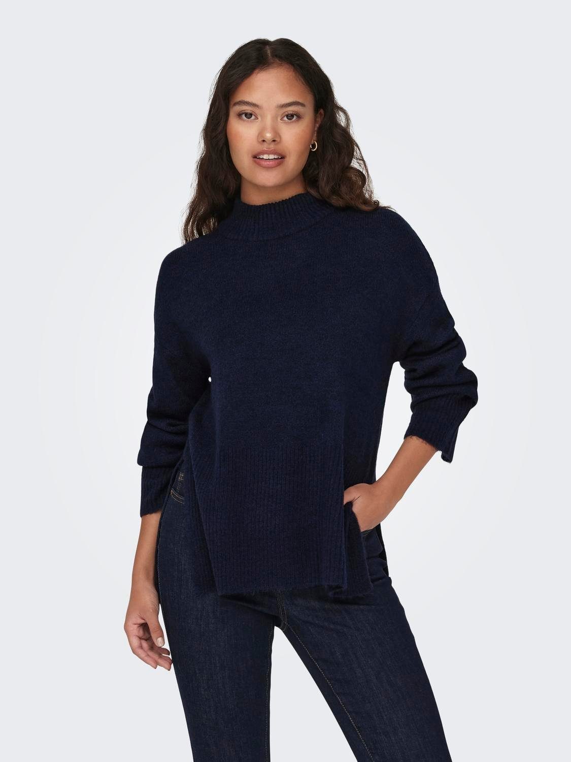 JACQUELINE de YONG Strickpullover Flauschiger Stehkragen Gestrickt JDYJOLA JDYELANORA L/S HIGHNECK SLIT PULLOV KNT