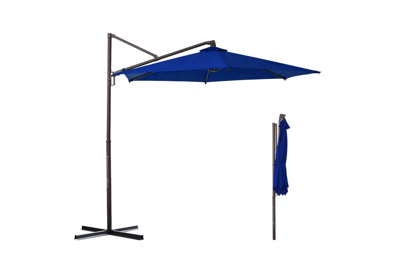 Thumbnail - Sekey Ampelschirm 300cm Alu Sonnenschirm, 360° drehbar und neigbar, UV50+ Sonnenschutz, LxB: 300x300 cm, Gartenschirm, K...