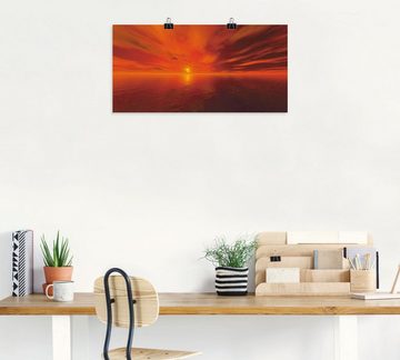 Artland Poster Sonnenuntergang am Meer, Sonnenaufgang & -untergang (1 St), als Leinwandbild, Wandaufkleber oder Poster in versch. Größen