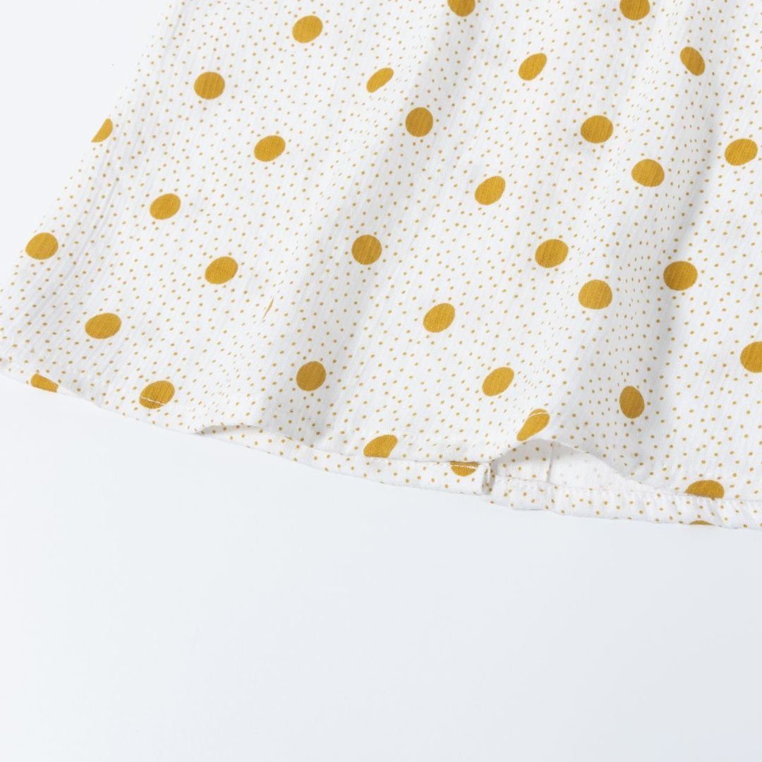 suebidou Blusentop Mädchenbluse Polka Dots Kurzarm mit Schleifen-Details nachhaltig, kreativ