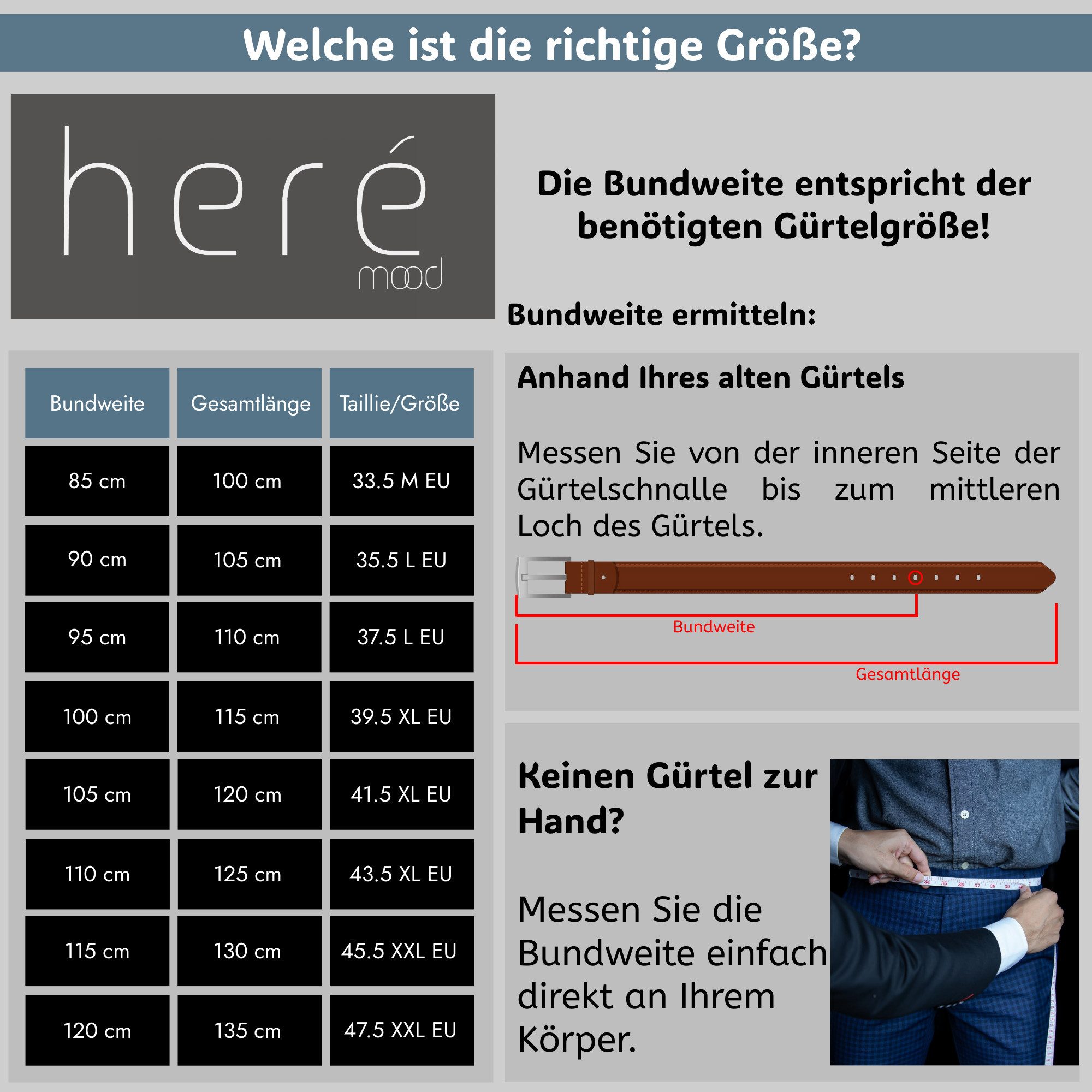 herémood Ledergürtel Leder Gürtel Herren in Schwarz und Braun – Klassischer günstig online kaufen