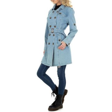 Ital-Design Trenchcoat Damen Freizeit Jeansstoff Trenchcoat in Blau