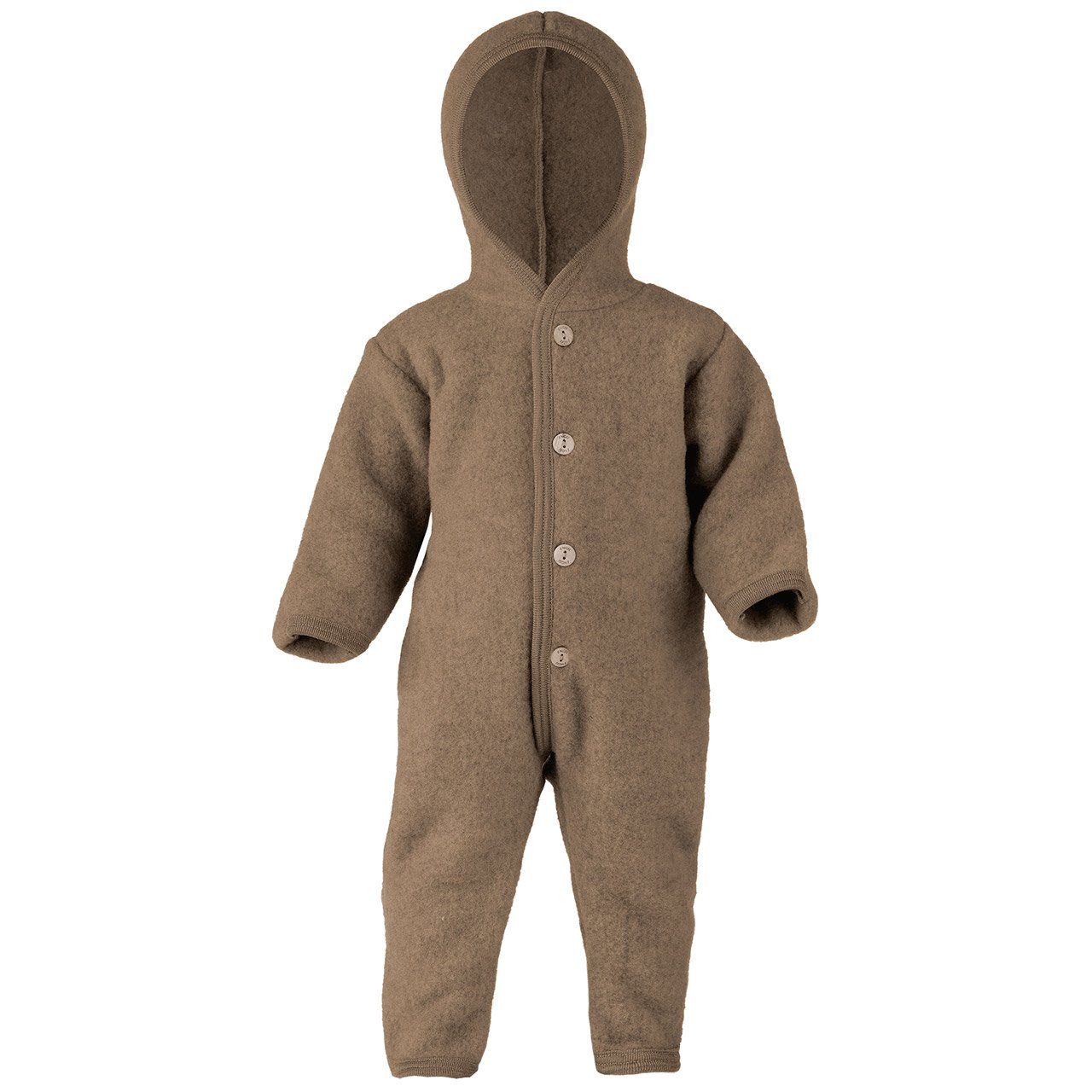 Engel Naturkleidung Overall (1-tlg) Baby Fleece Overall mit Kapuze aus Bio Merinoschurwolle