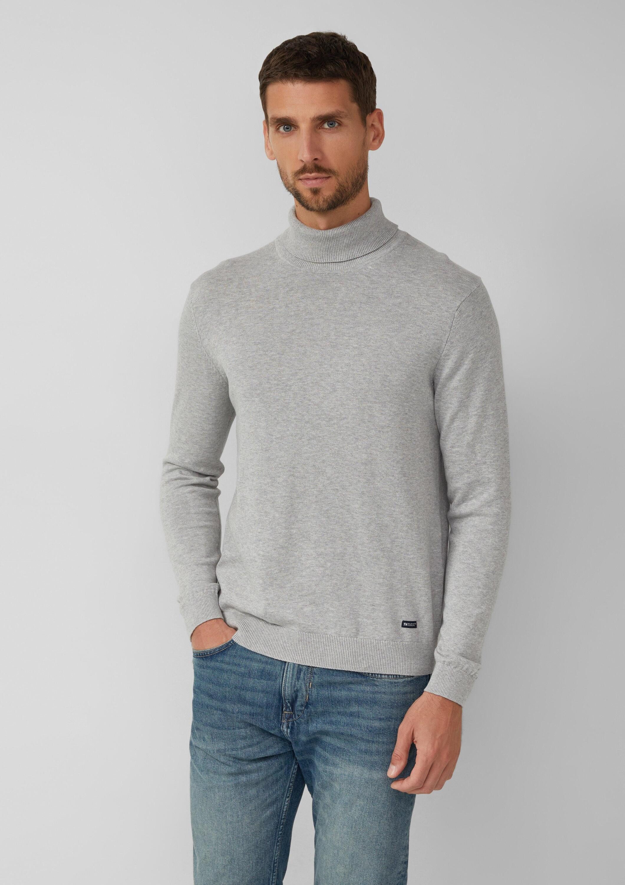 s.Oliver Longpullover Strickpullover Rollkragenpullover aus reiner Baumwoll günstig online kaufen