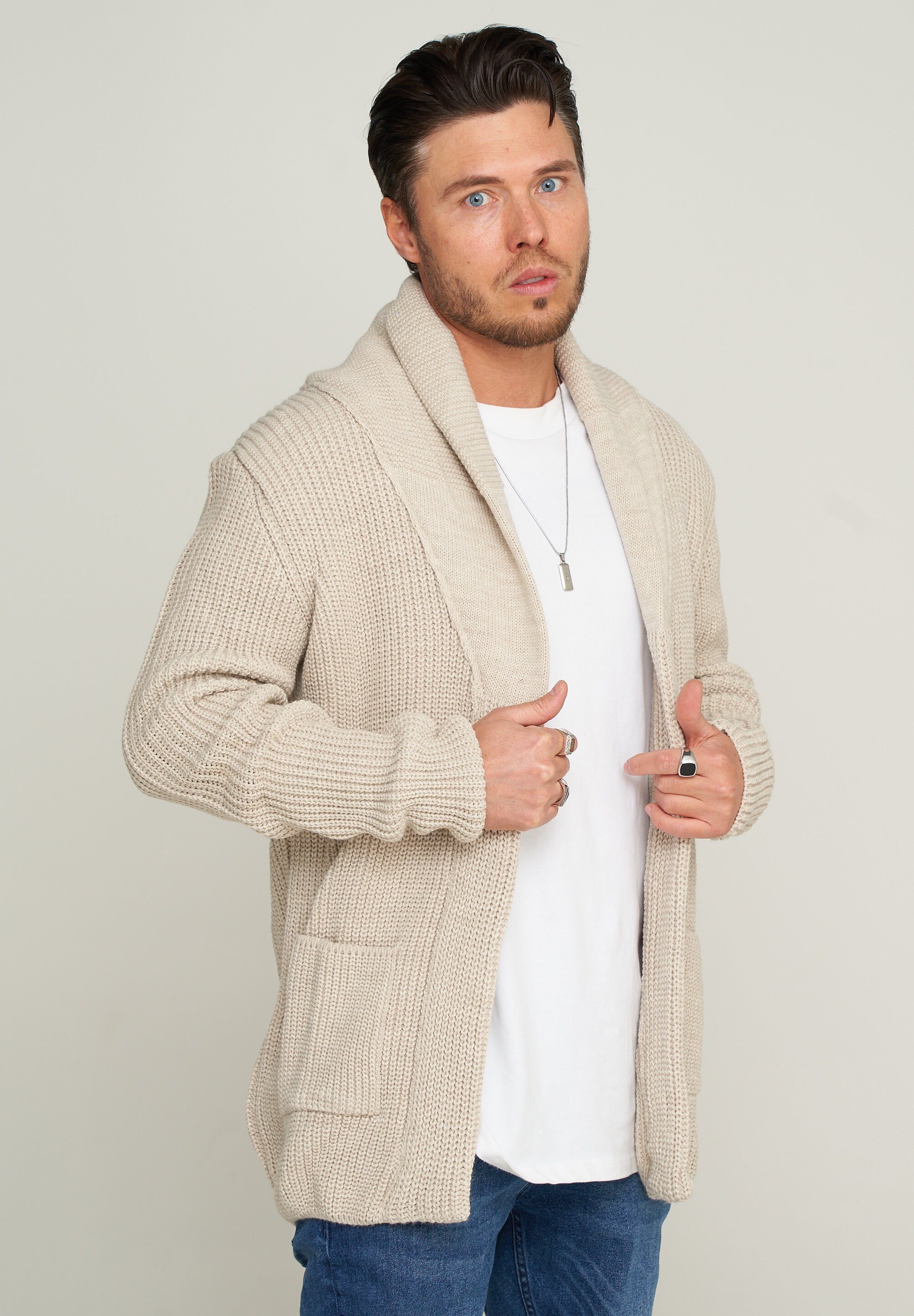 CARISMA Cardigan CRHORTEN langer warmer Cardigan Beige