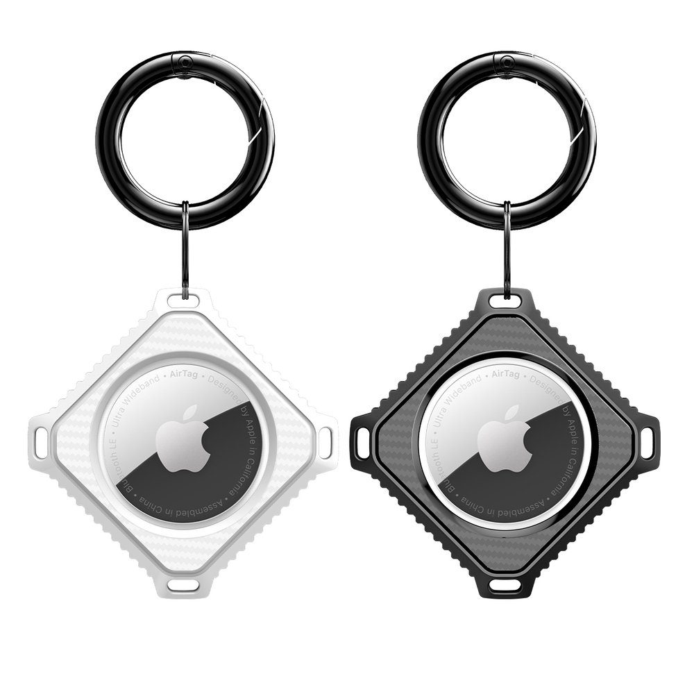 Ducis Apple Case Schutz Silikon Schlüsselanhänger (2-tlg) AirTag 2x Hülle Dux Schlüsselanhänger