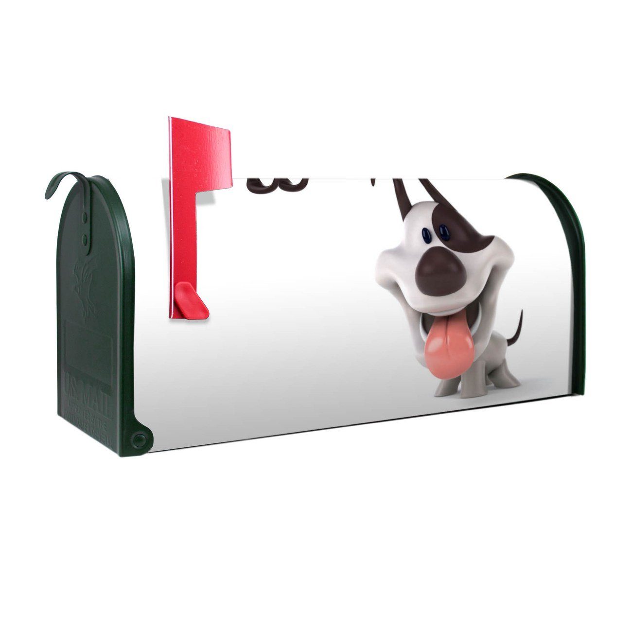 banjado Amerikanischer Briefkasten Mailbox Comic-Hund (Amerikanischer Briefkasten, original aus Mississippi USA), 22 x 17 x 51 cm grün