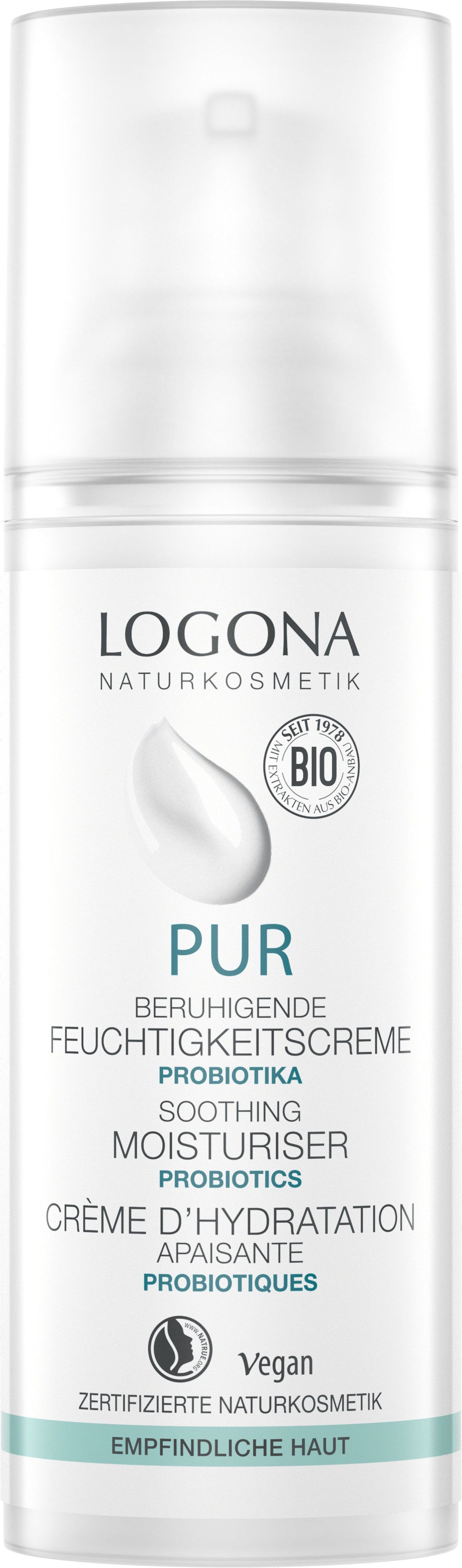 LOGONA Beruhigende Tagescreme Feuchtigkeits-Creme, Pur Naturprodukt Logona