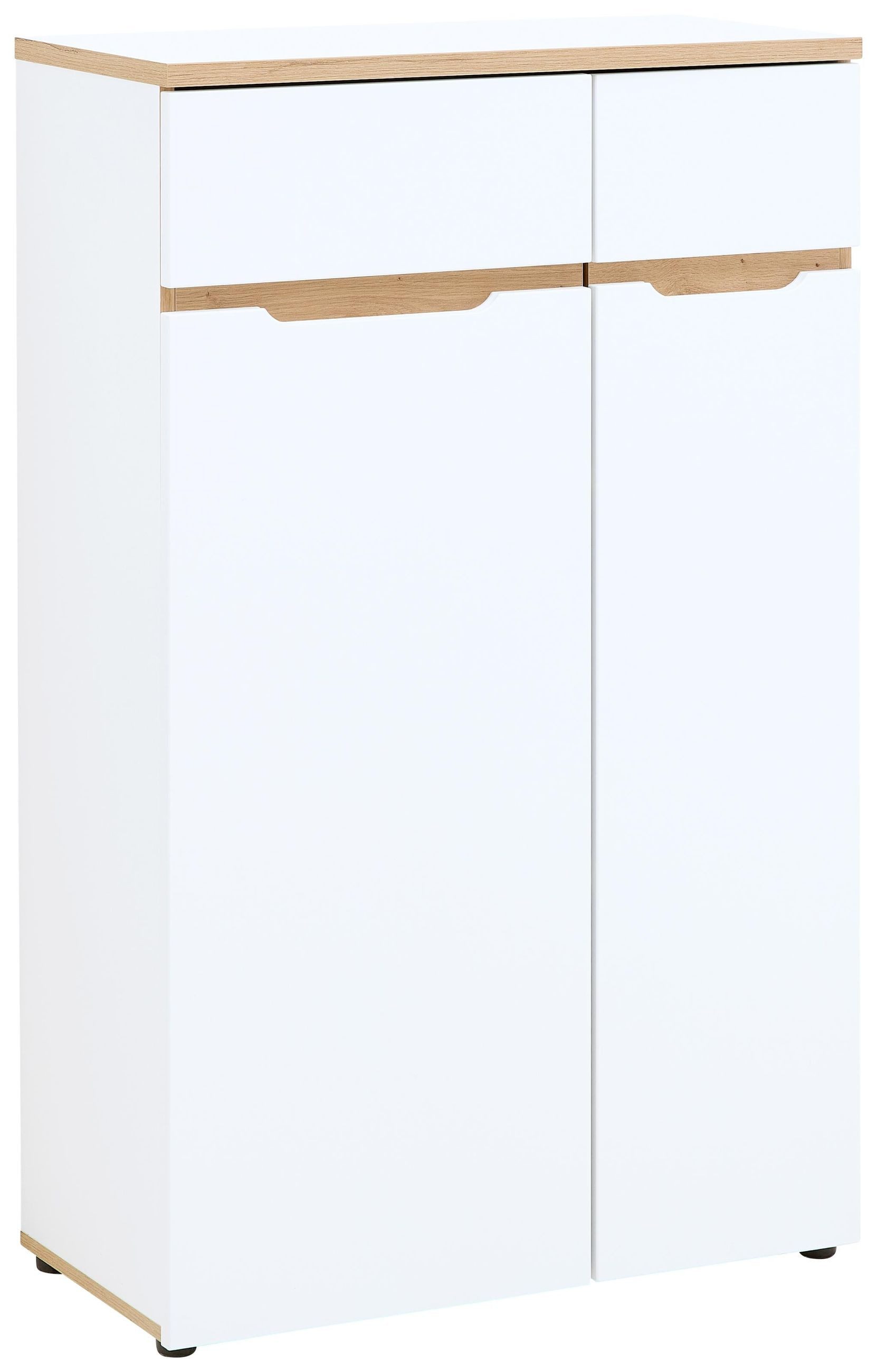 Innostyle Mehrzweckschrank Büroschrank MEMPHIS 2-türig WH10 Weiß supermatt & Artisan Eiche