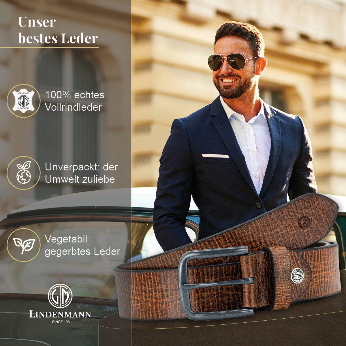 LINDENMANN Ledergürtel