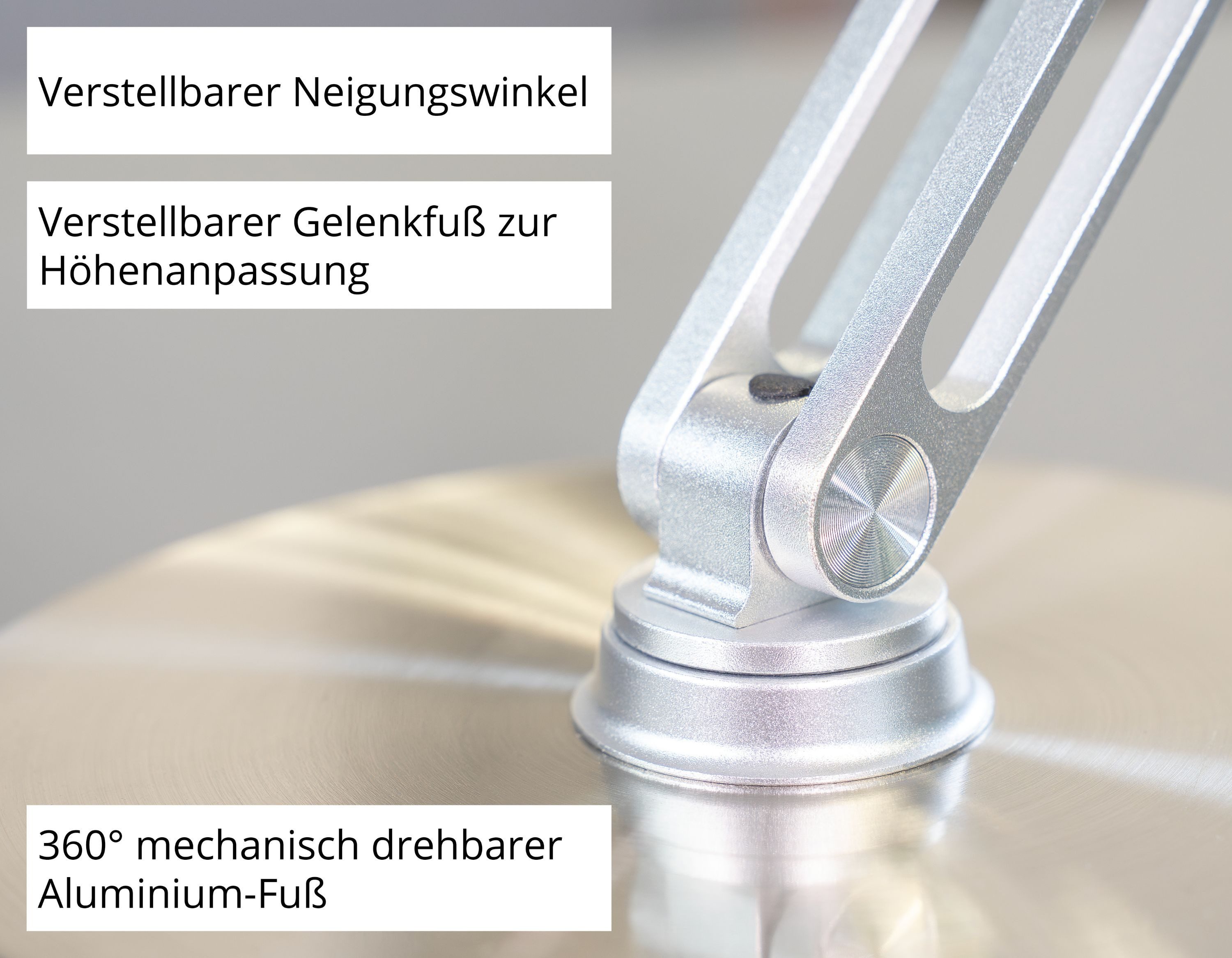Unold Tischventilator Akku STEEL-FLEX 86705, leiser USB-C Ventilator, 12h Laufzeit, USB-C, 3 Stufen, 360° drehbar