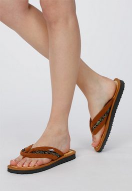 CINNEA FRANCIS Sandalette Zimtlatschen, handgefertigt, Wellness-Zimtfüllung, Binsenlauffläche gegen Hornhautneubildung