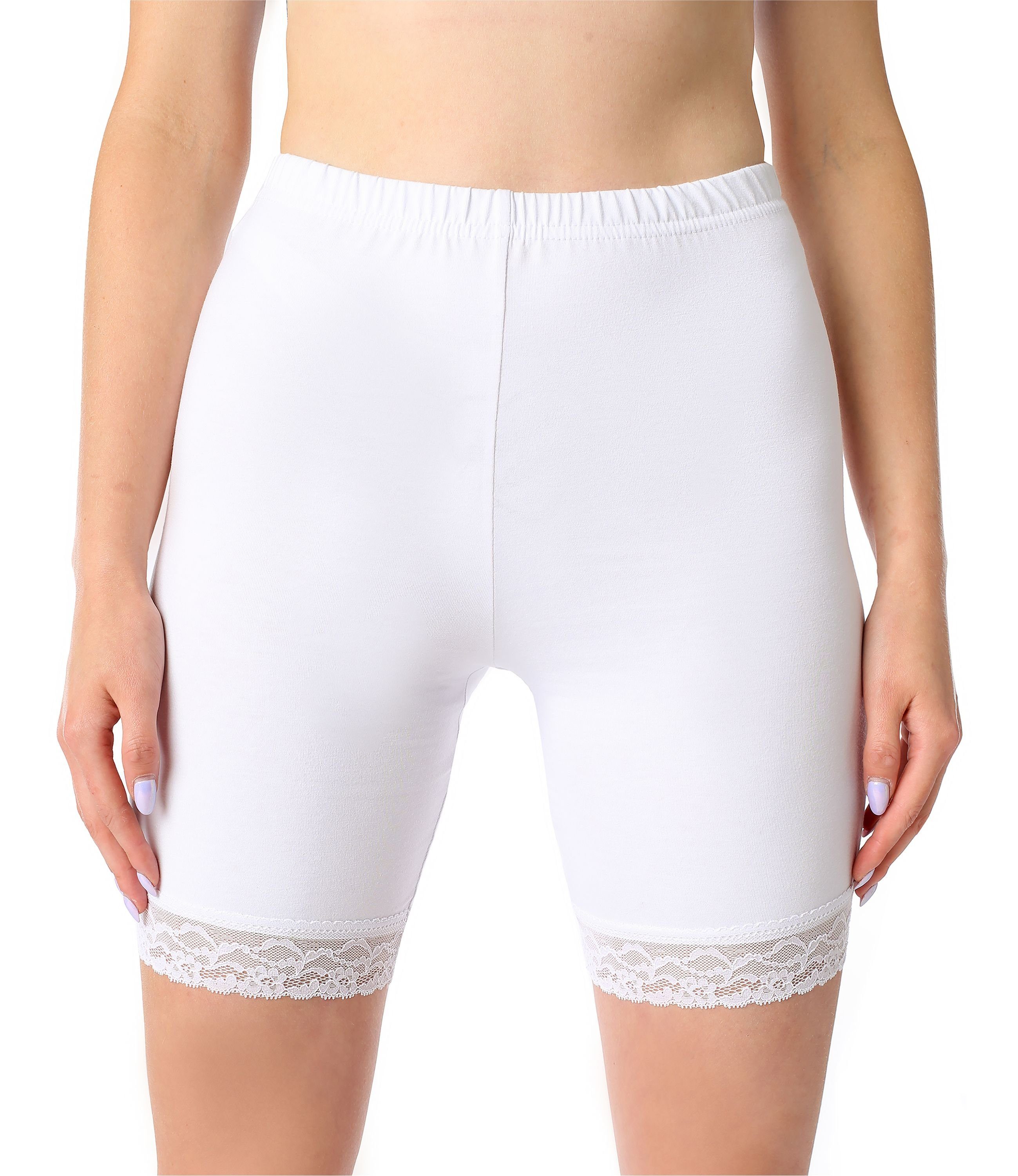 Bellivalini Leggings Damen Kurze Leggings aus Baumwolle mit Spitze für Tuni günstig online kaufen