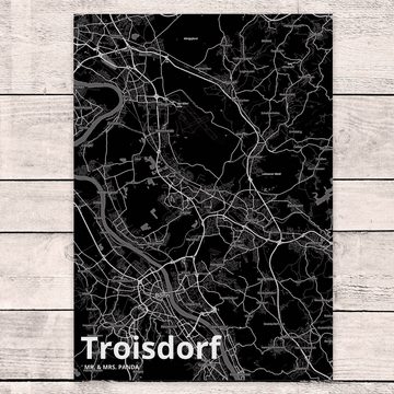 Mr. & Mrs. Panda Postkarte Troisdorf - Geschenk, Geschenkkarte, Stadt Dorf Karte Landkarte Map S