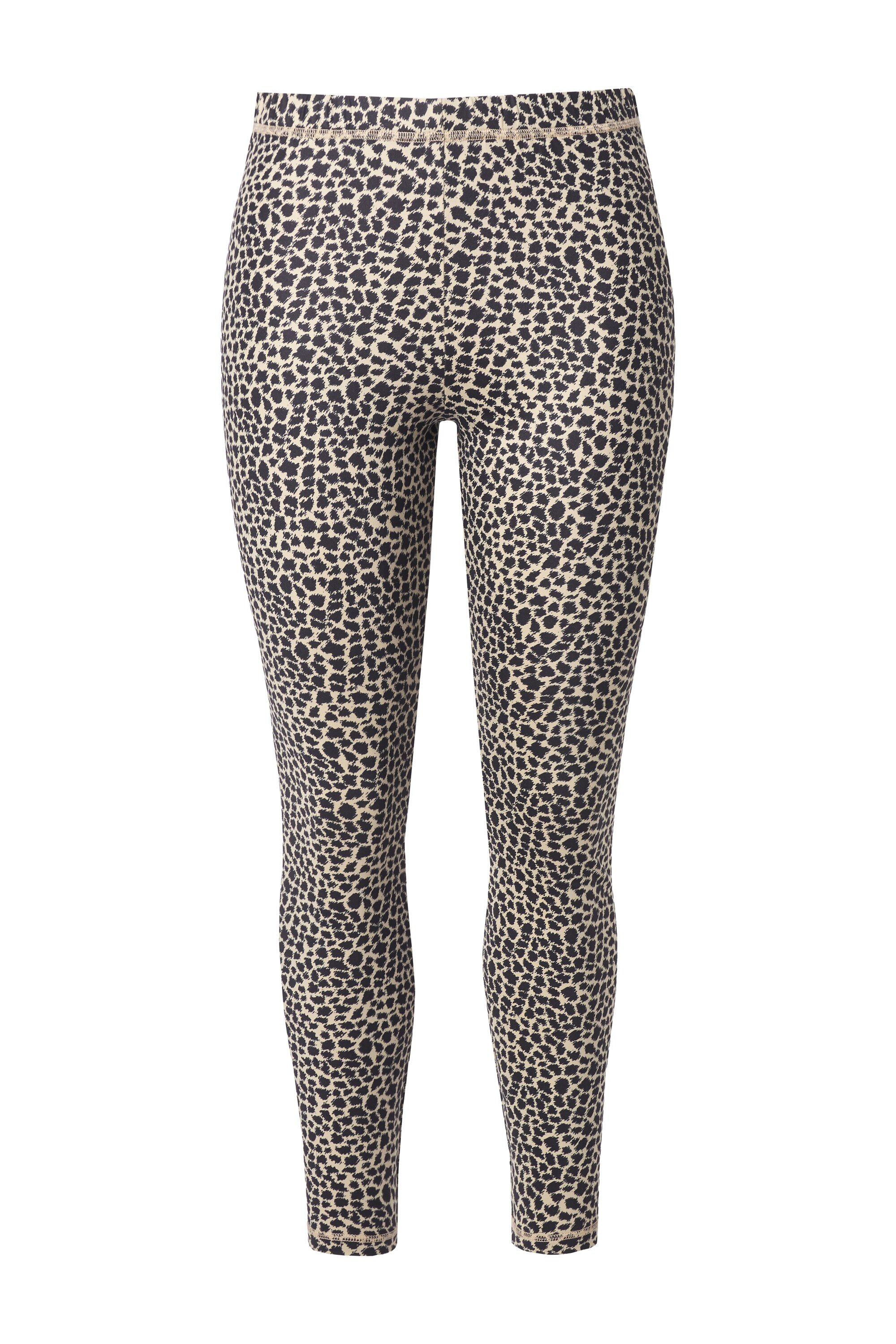 Ulla Popken Funktionshose Ski-Funktionsleggings Leomuster schmales Bein