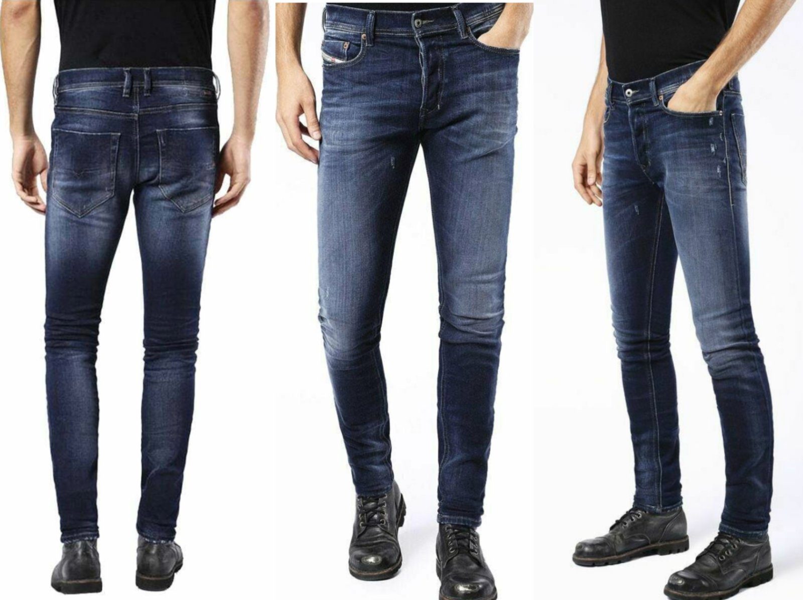 Diesel 5-Pocket-Jeans Diesel Men's Tepphar 0860L Stretch Slim Carrot Fit  Jeans Pants Hose Bn