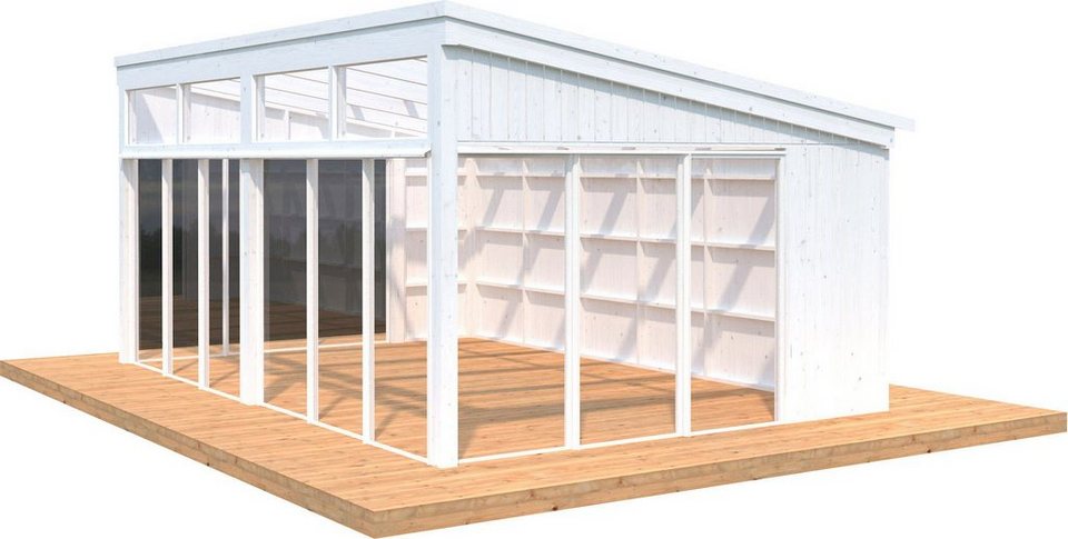 Palmako Holzpavillon »Nova«, mit Doppelstegplatten, BxT: 617×397 cm, weiß