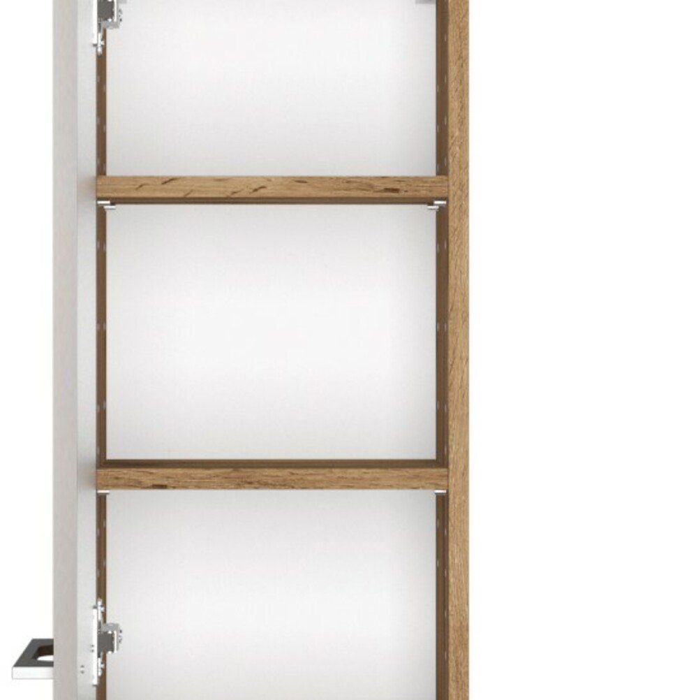 HELD MÖBEL Hochschrank Midischrank Livorno 30 cm Wotaneiche/matt weiß