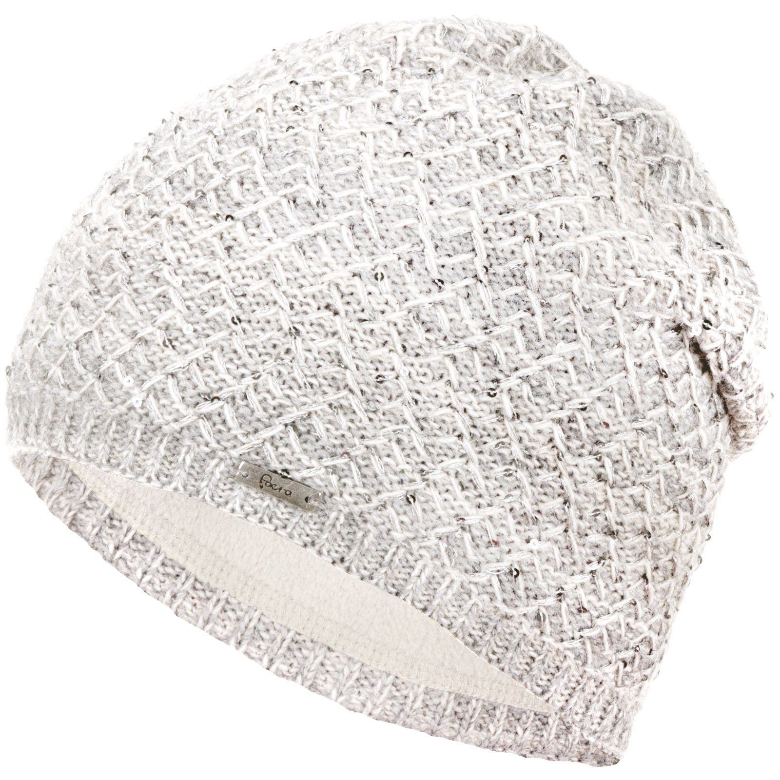 Wintermütze Faera Damen gefüttert Damenmütze Mütze Haube Beanie Strickmütze weiß Strickmütze