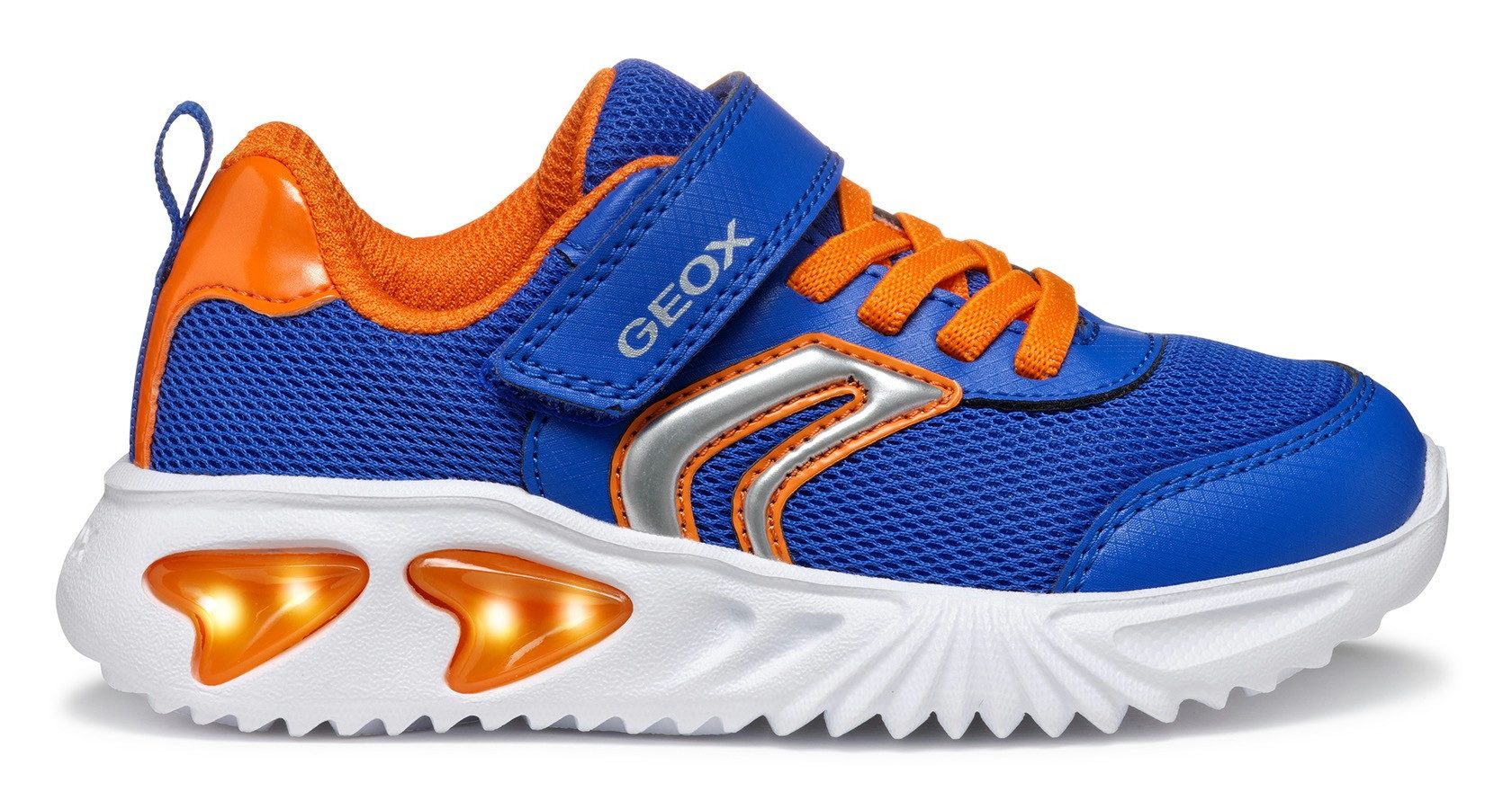 Geox J ASSISTER BOY Blinkschuh Sneaker, Sportschuh, Klettschuh mit auffällig blinkender Sohle
