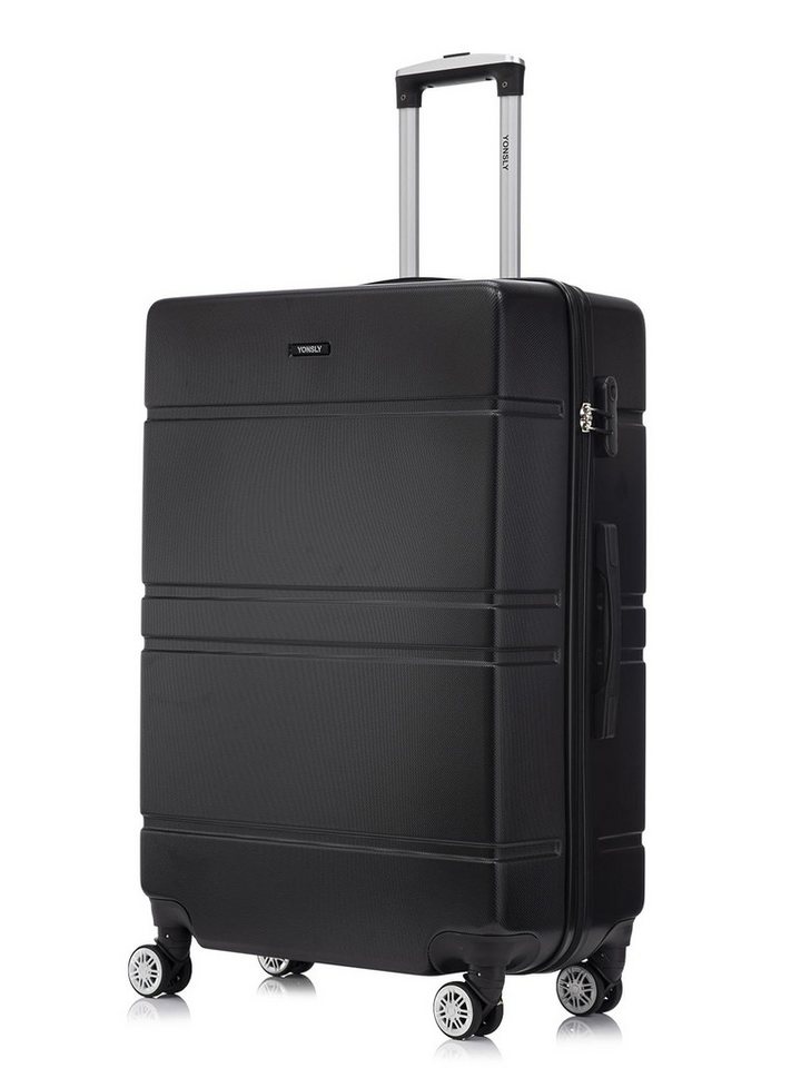 YONSLY Kofferset Reisekoffer Trolley Rollkoffer Hartschale in Größen S/M/L/XL, 4 Rollen, (Einzelkoffer, 1 tlg., Größe wählbar: S, M, L oder XL), aus ABS mit Zahlenschloss, 360°-Rollen und weichem Gummigriff