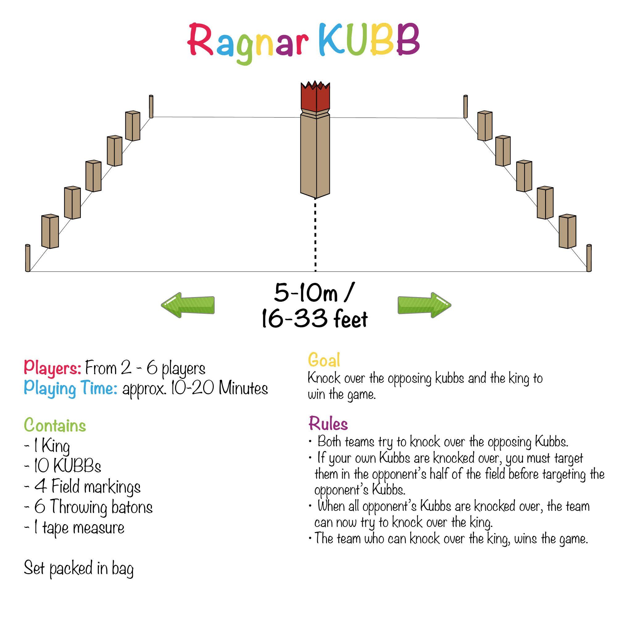 Toyfel Spiel, Ragnar, Outdoor Wikinger Buchenholz Tragetasche aus mit Wurfspiel