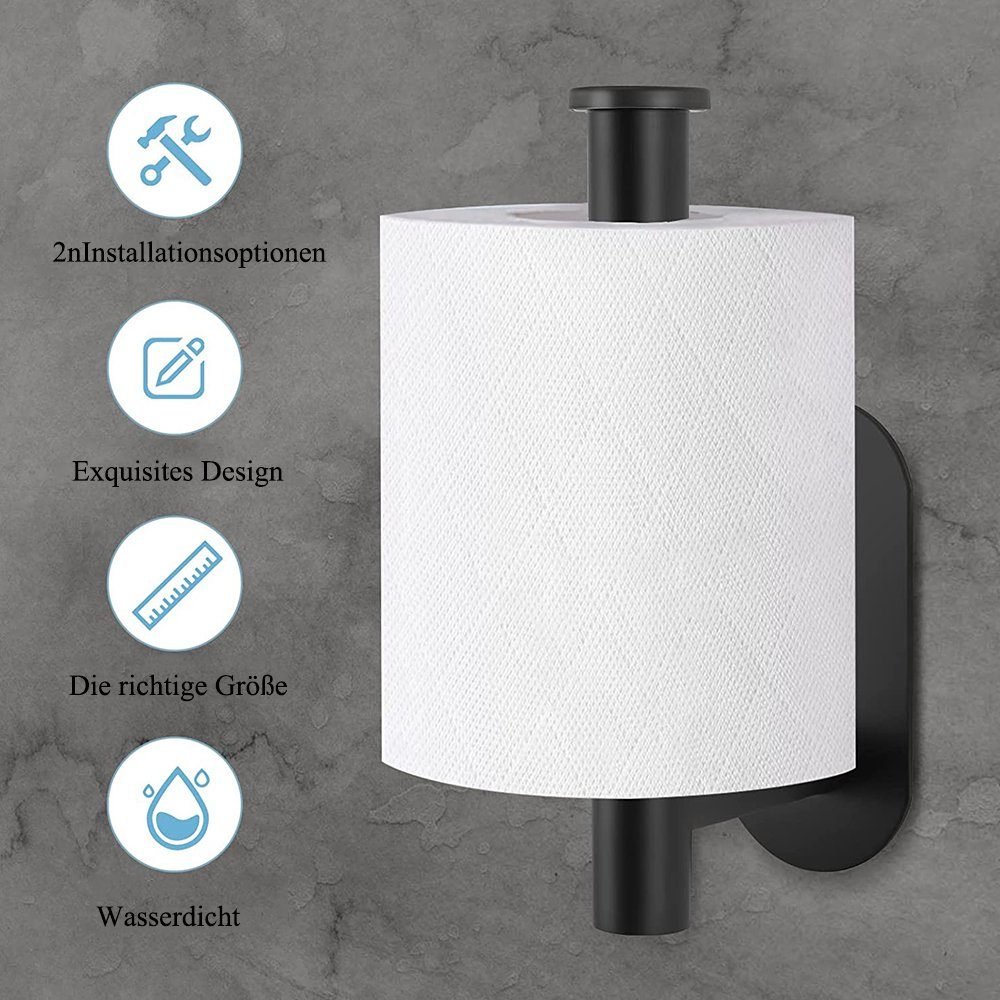 NUODWELL Toilettenpapierhalter,Klopapierhalter Ohne Bohren Toilettenpapierhalter Selbstklebend