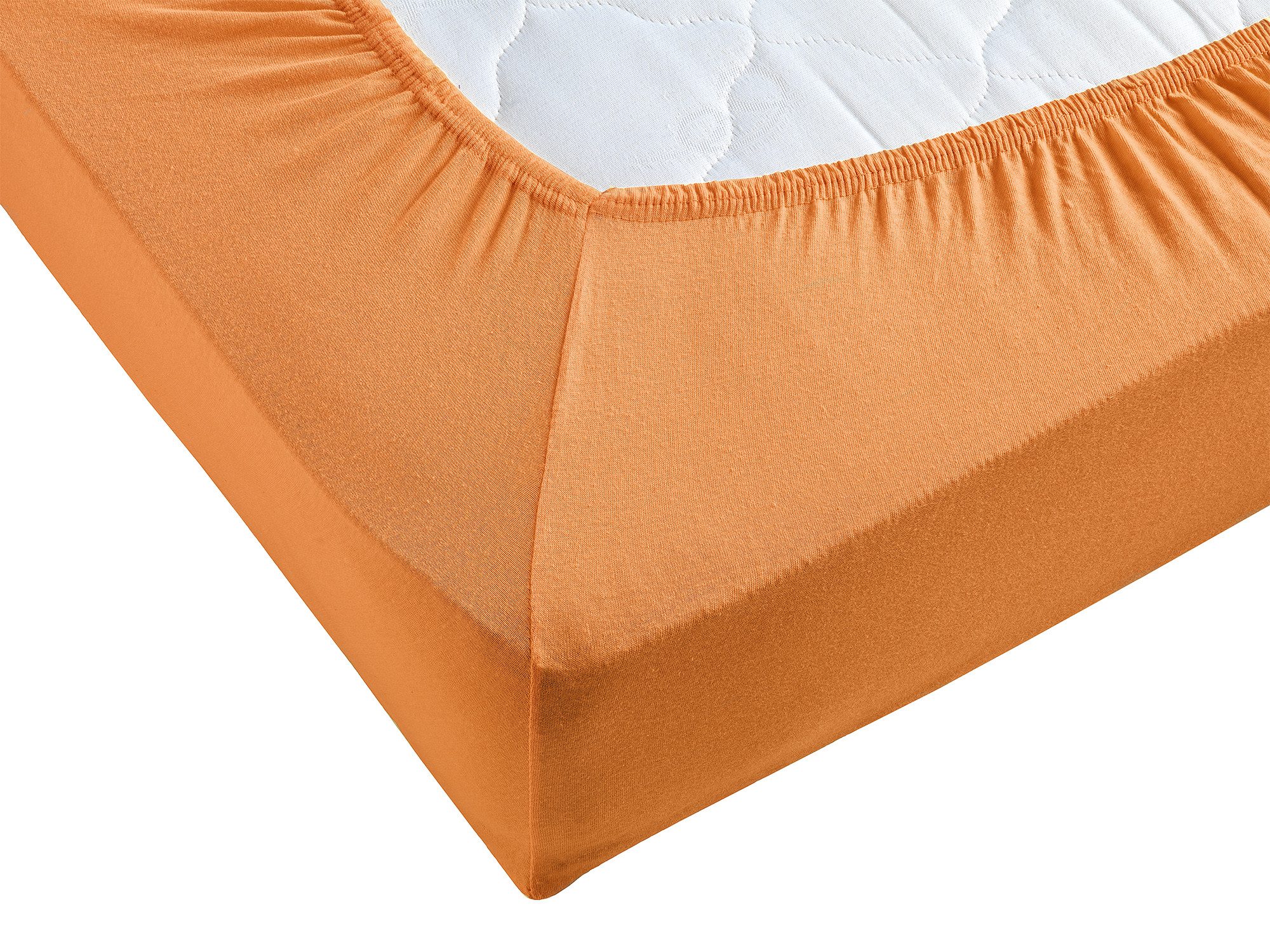 Visaggio Spannbettlaken Jersey aus 100% Baumwolle Spannbetttuch Bettlaken, Jersey, Gummizug: rundum, Spannbettlaken, für Matratzenhöhen bis 22 cm, Steghöhe 30 cm