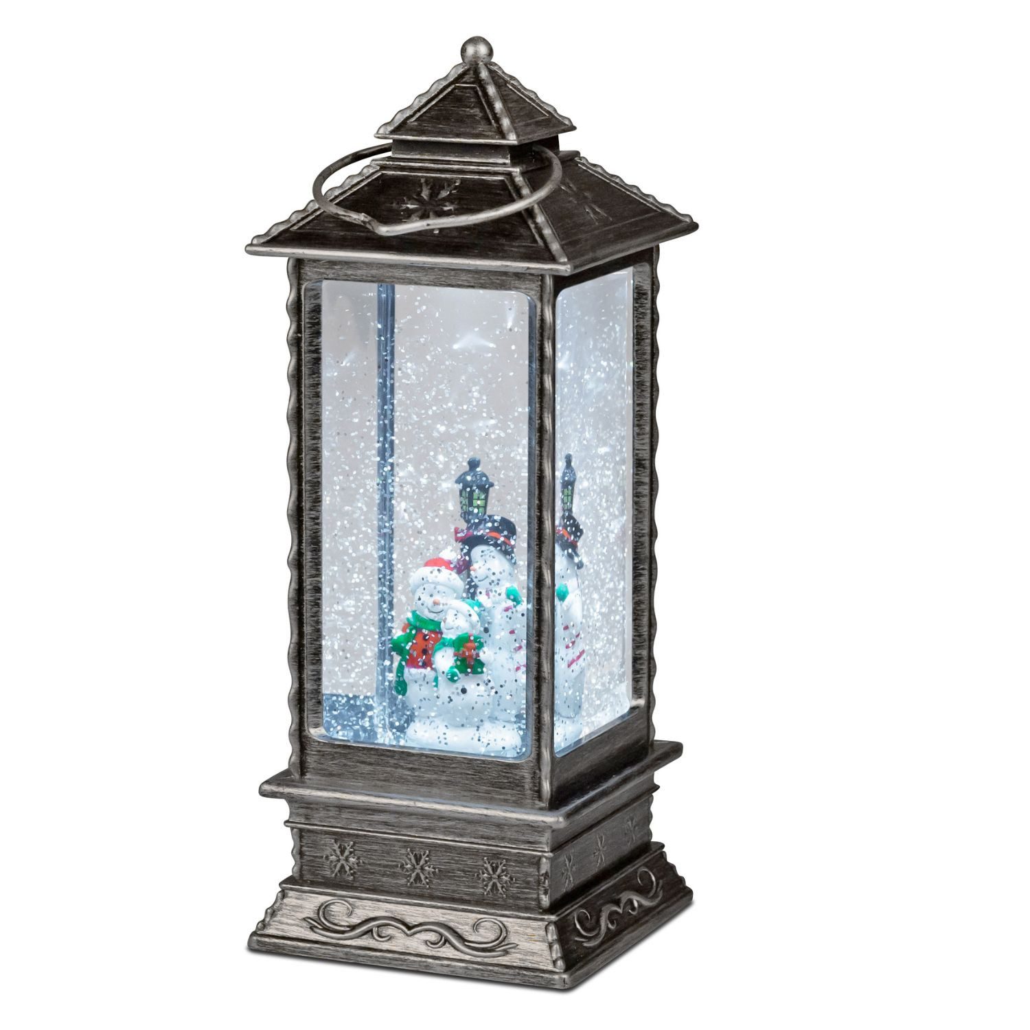 formano Windlicht Acryl, Wassereffekt, Silber, Schneemann, H: 28cm